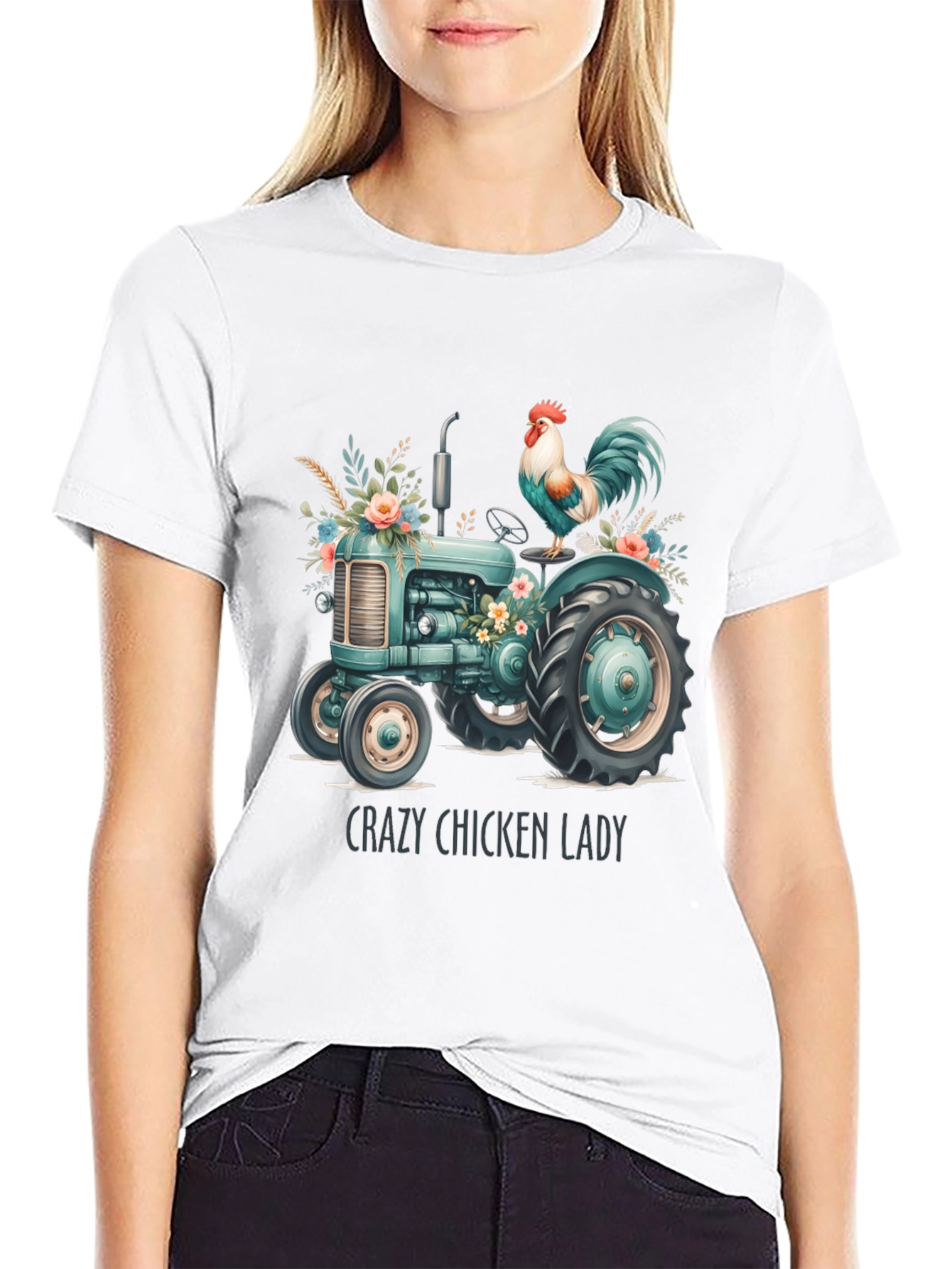 Crazy Chicken Lady Tractor Tee