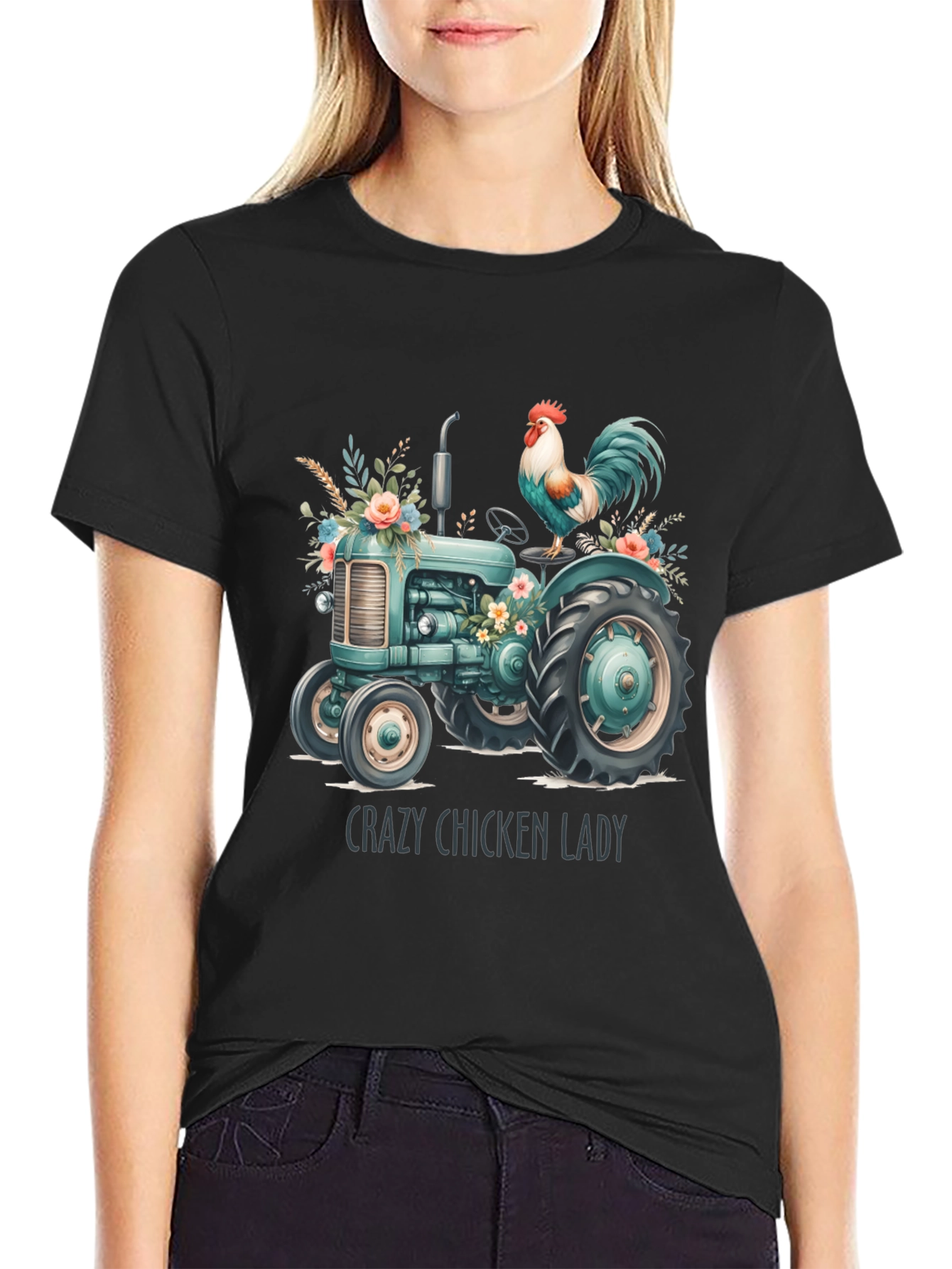 Crazy Chicken Lady Tractor Tee