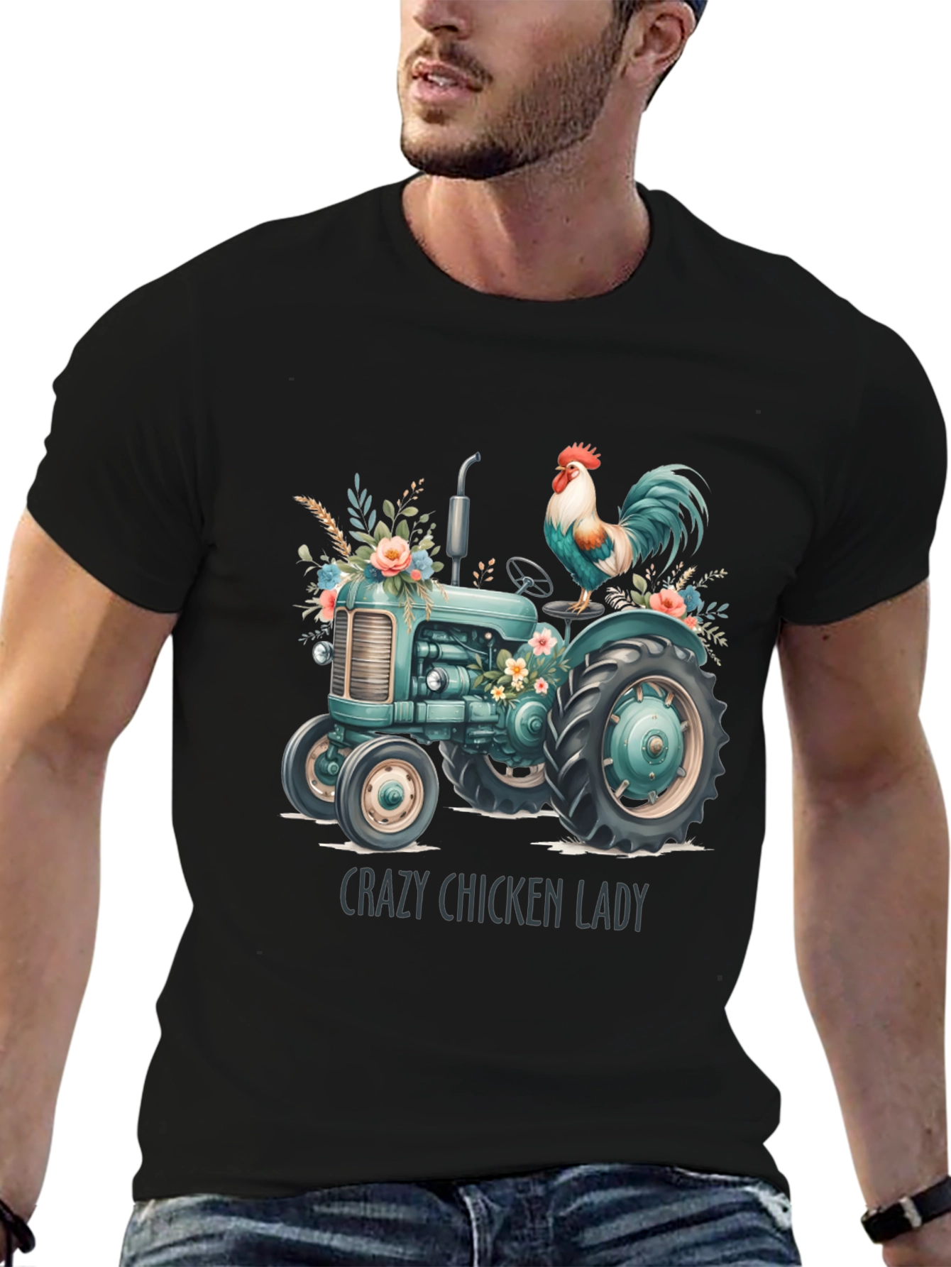 Crazy Chicken Lady Tractor Tee