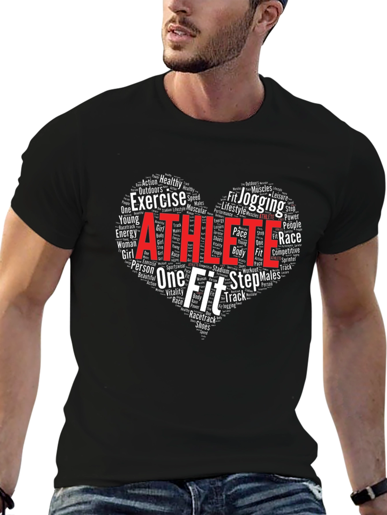 Athlete Word Art Graphic T-Shirt