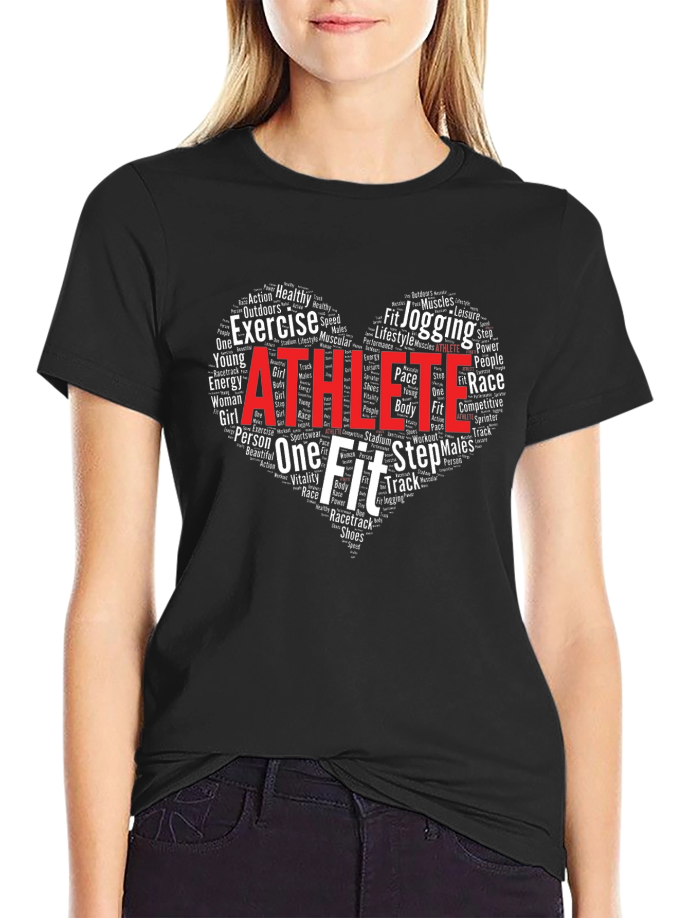 Athlete Word Art Graphic T-Shirt
