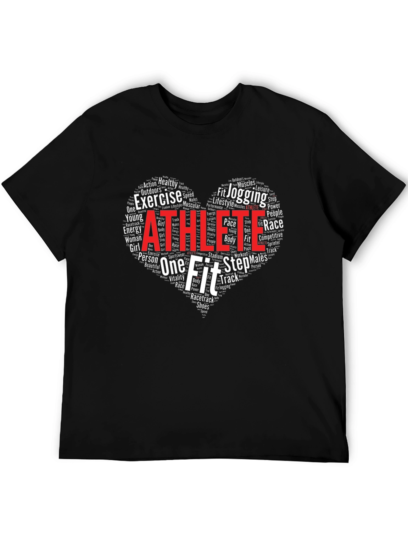 Athlete Word Art Graphic T-Shirt