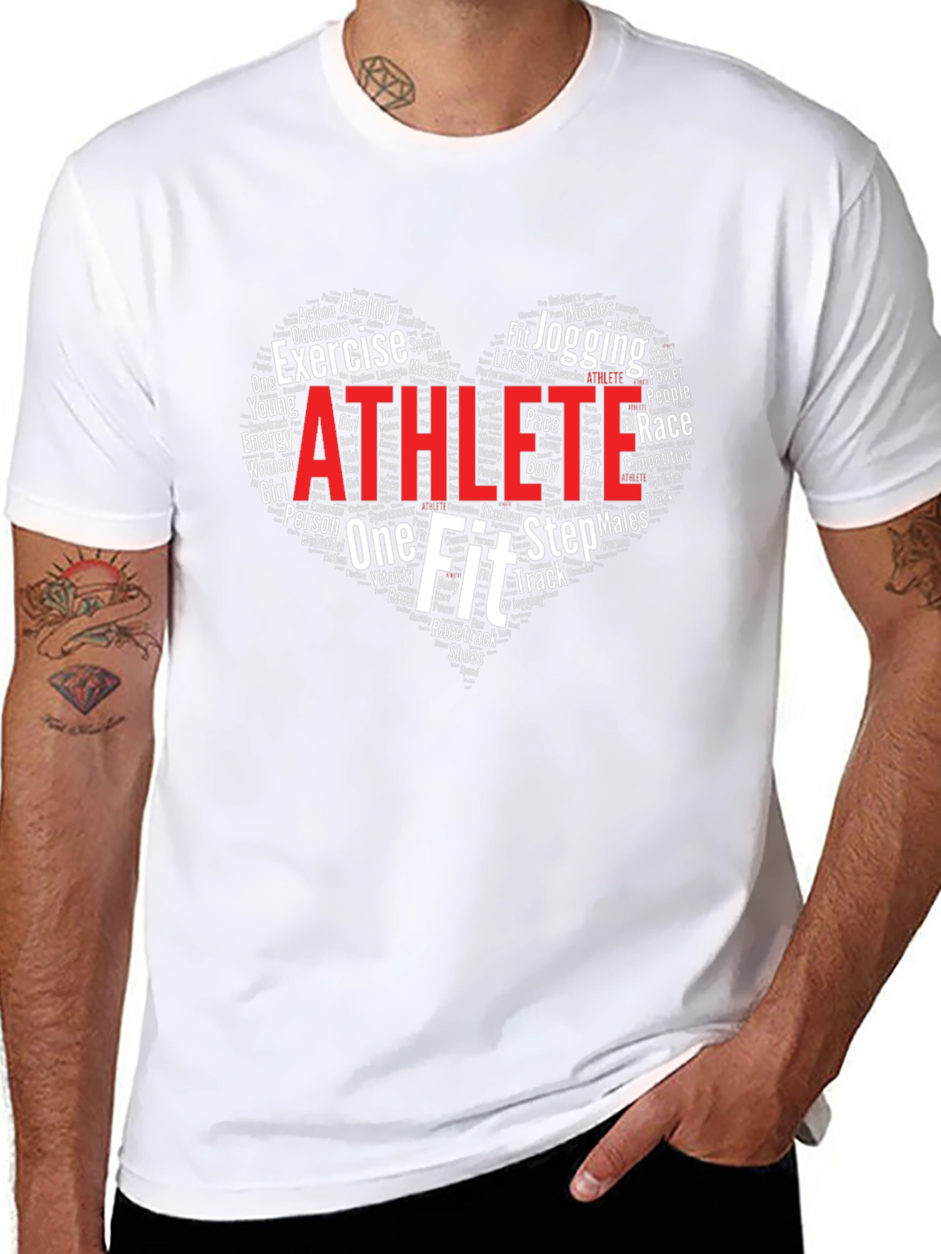 Athlete Word Art Graphic T-Shirt