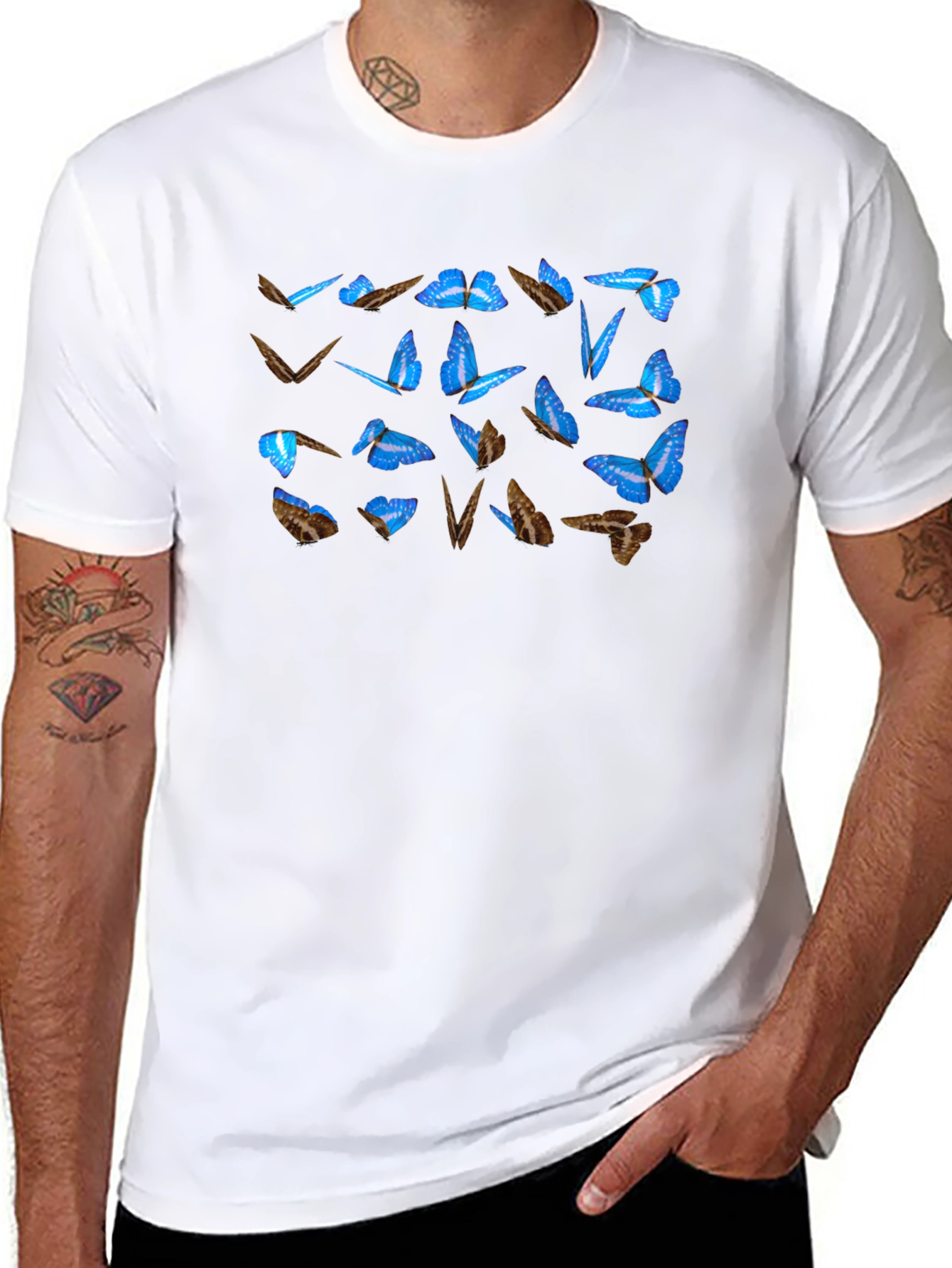 Butterfly Graphic Tee - Mens Black T-Shirt