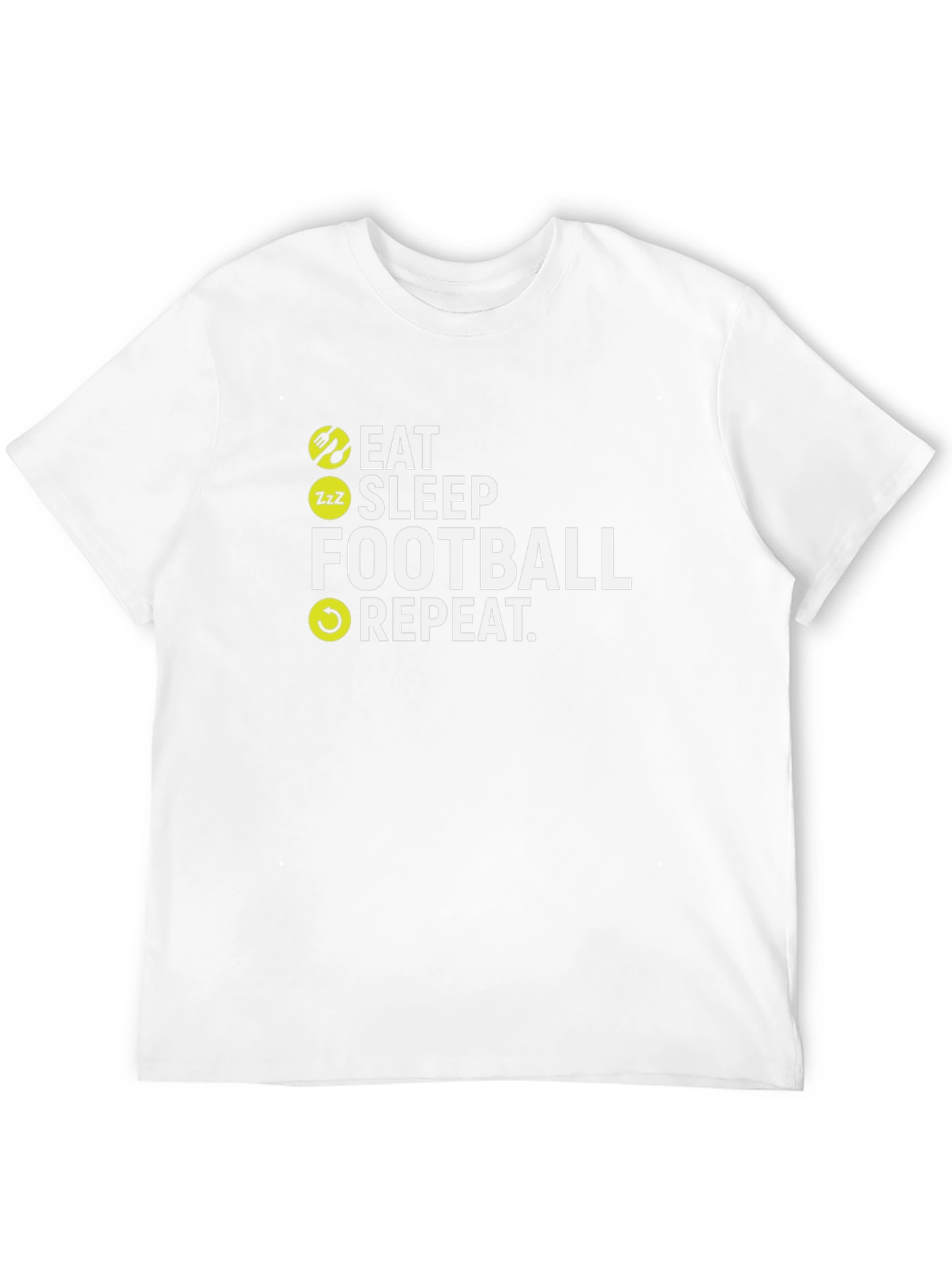 Eat Sleep Football Repeat Black T-Shirt