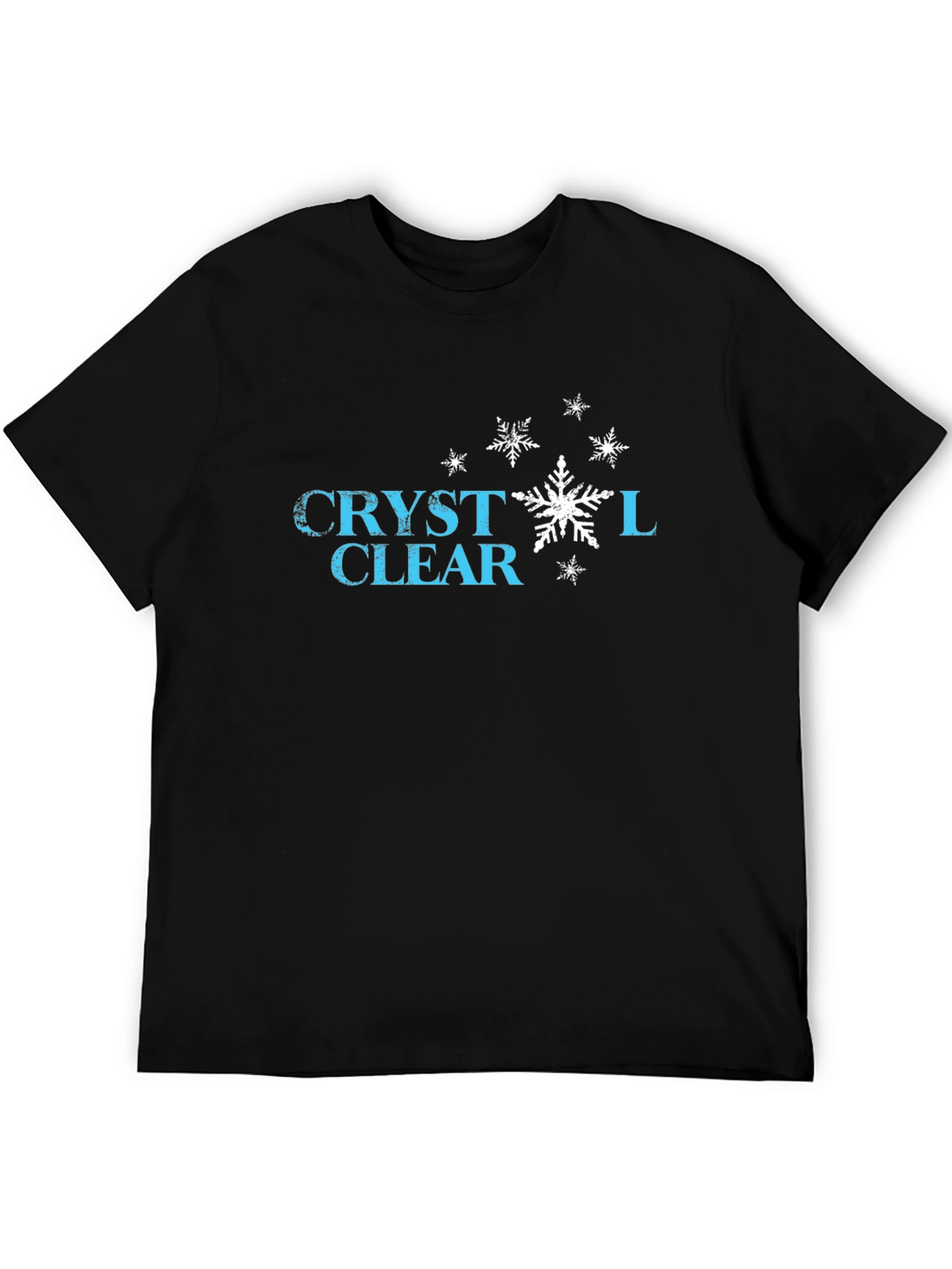Crystal Clear Snowflake Graphic T-Shirt - Black