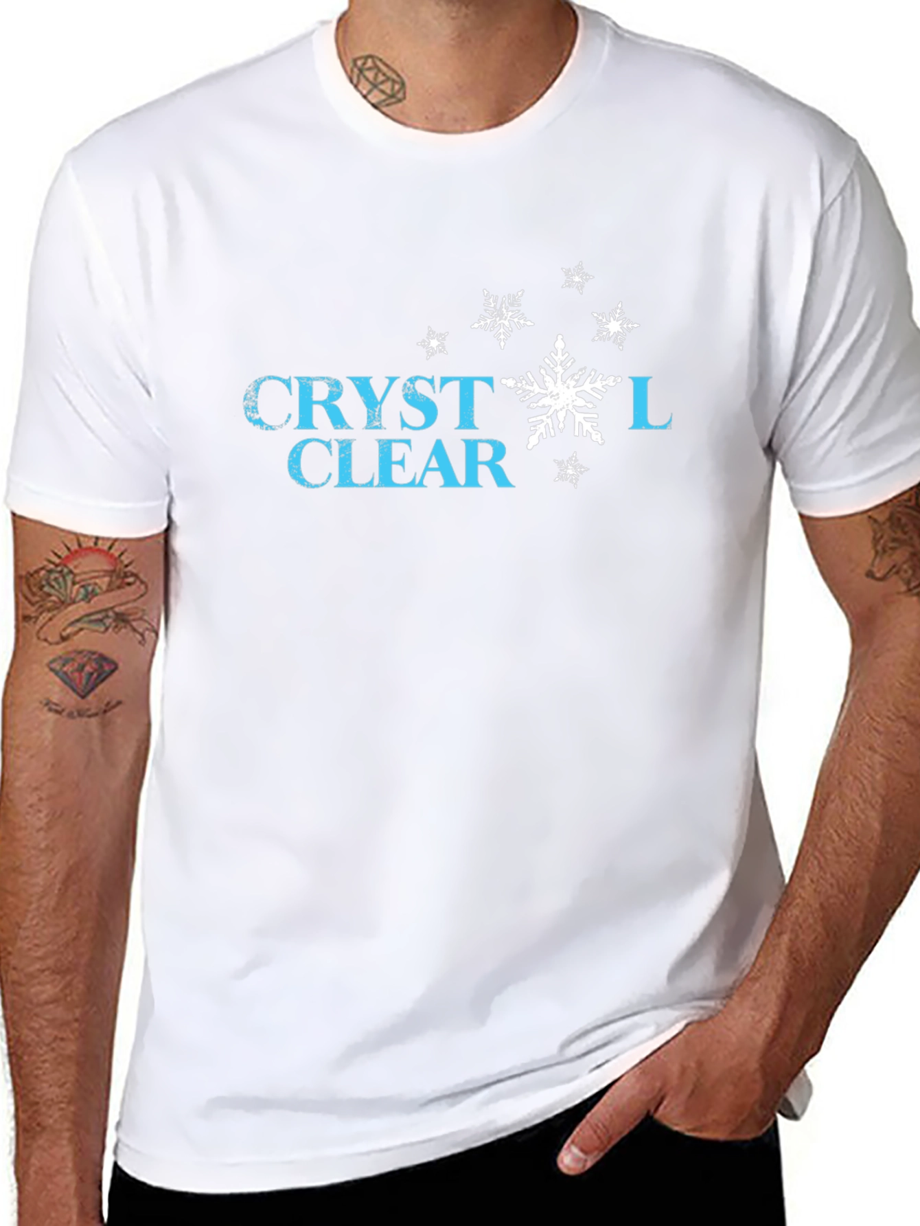 Crystal Clear Snowflake Graphic T-Shirt - Black