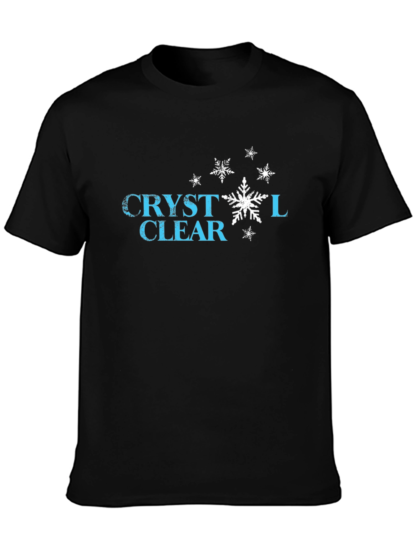 Crystal Clear Snowflake Graphic T-Shirt - Black
