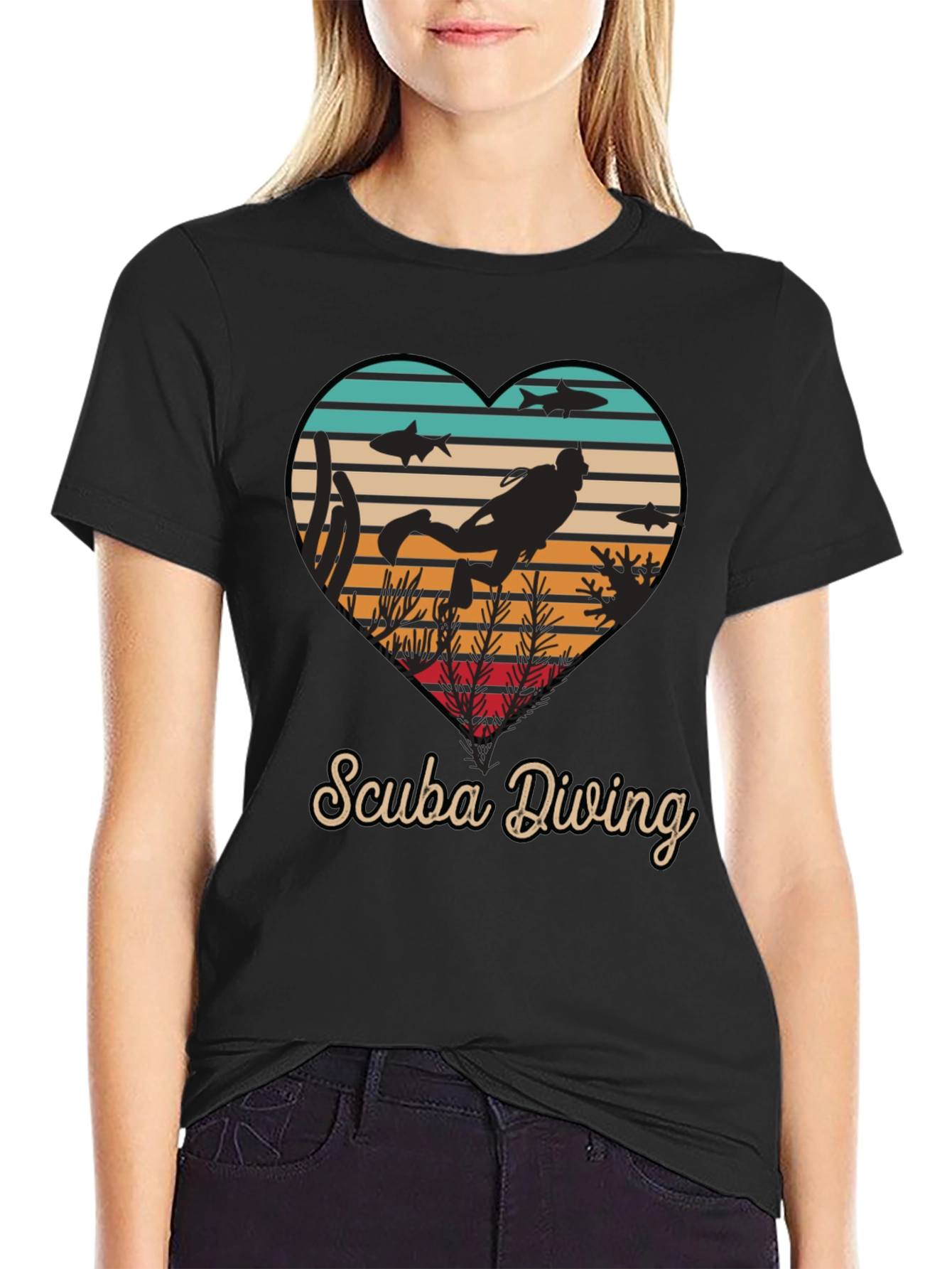 Scuba Diving Heart Design T-Shirt
