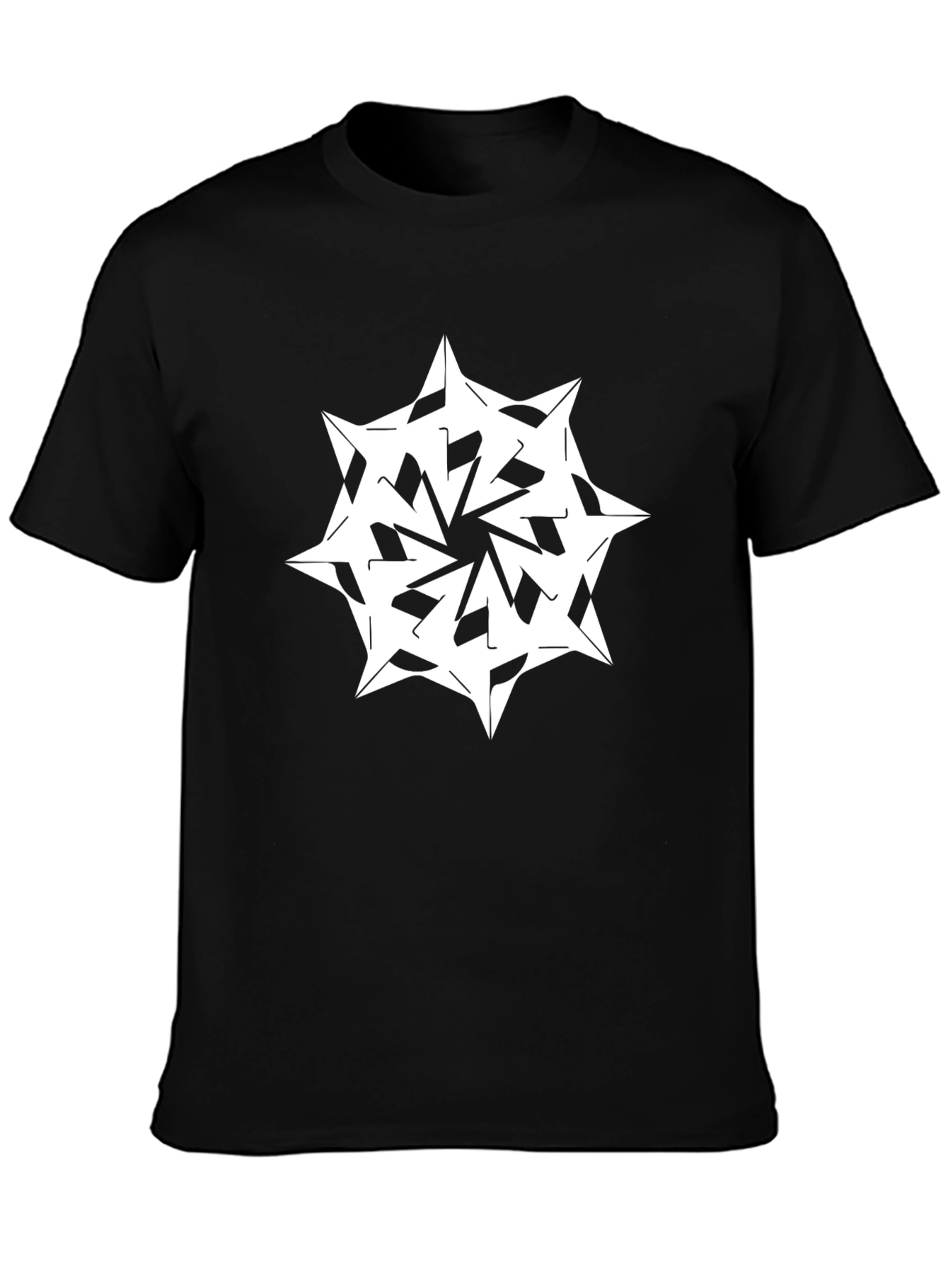 Abstract Star Graphic Black Tee