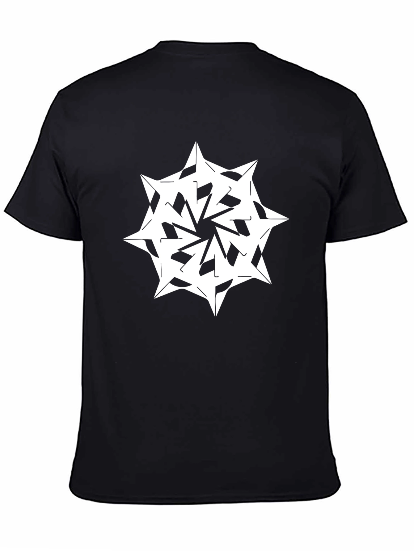 Abstract Star Graphic Black Tee