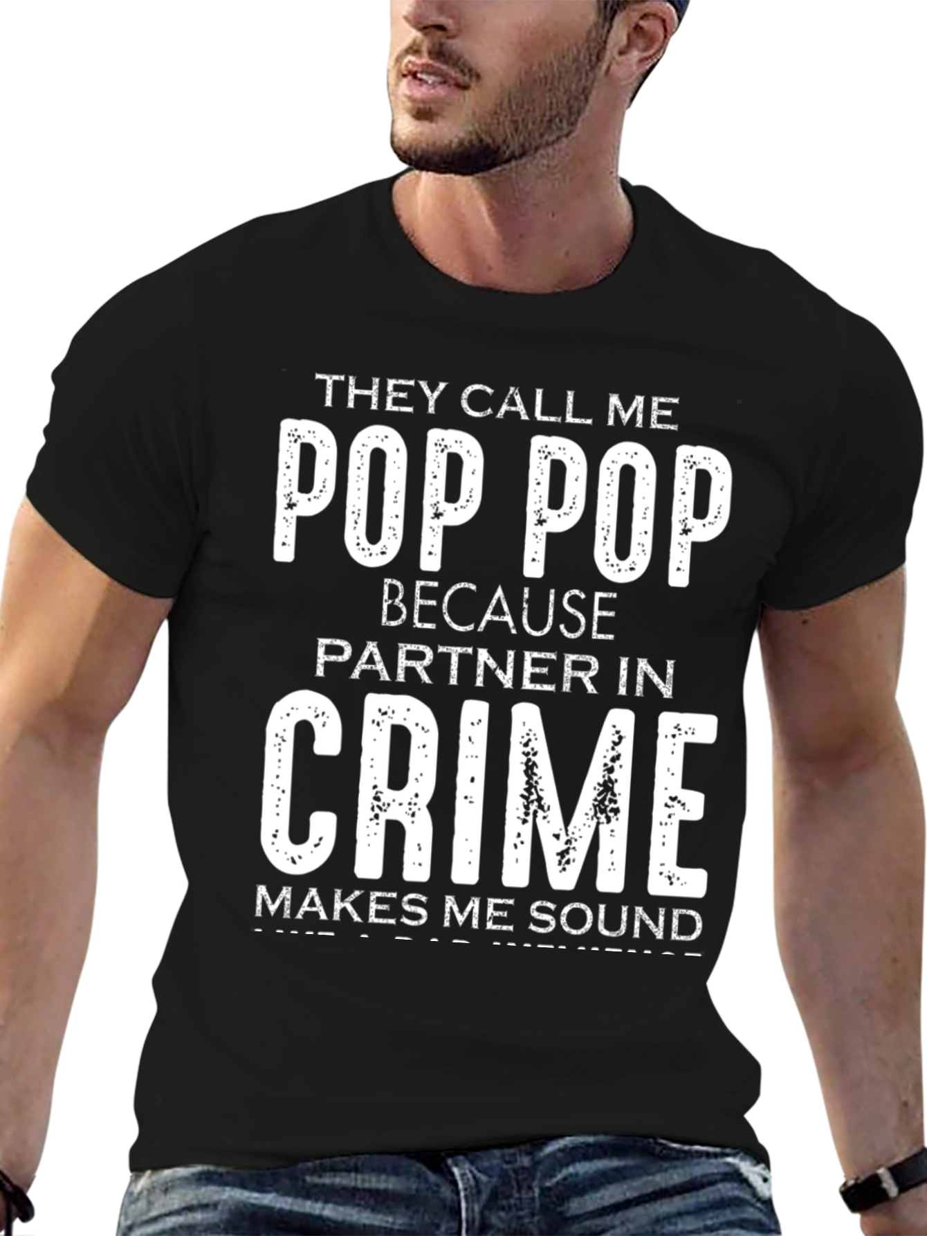 Pop Pop Partner in Crime Graphic T-Shirt