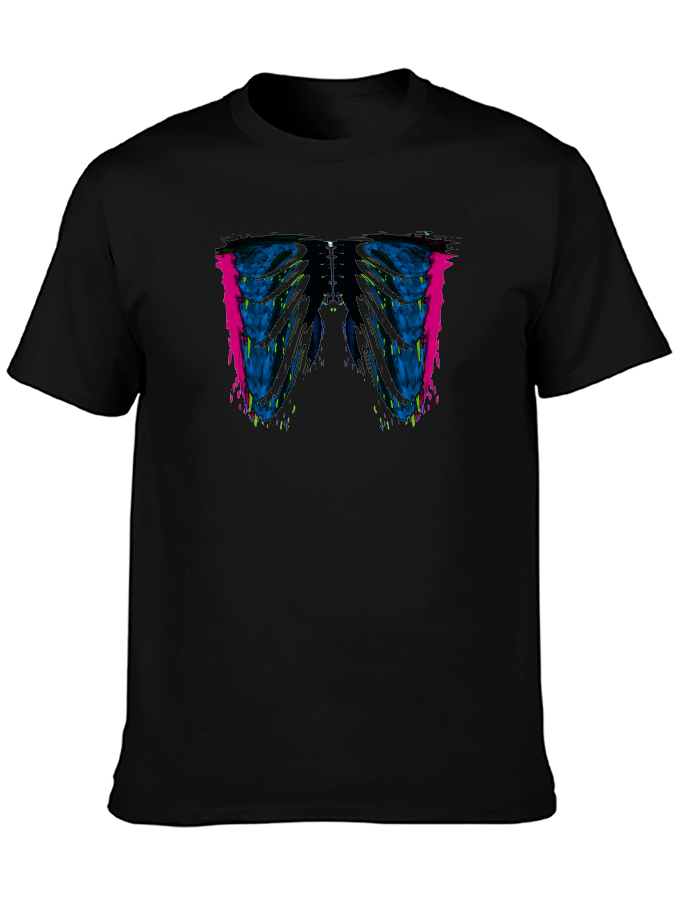 Edgy Rib Cage Graphic Tee - Modern Art Style
