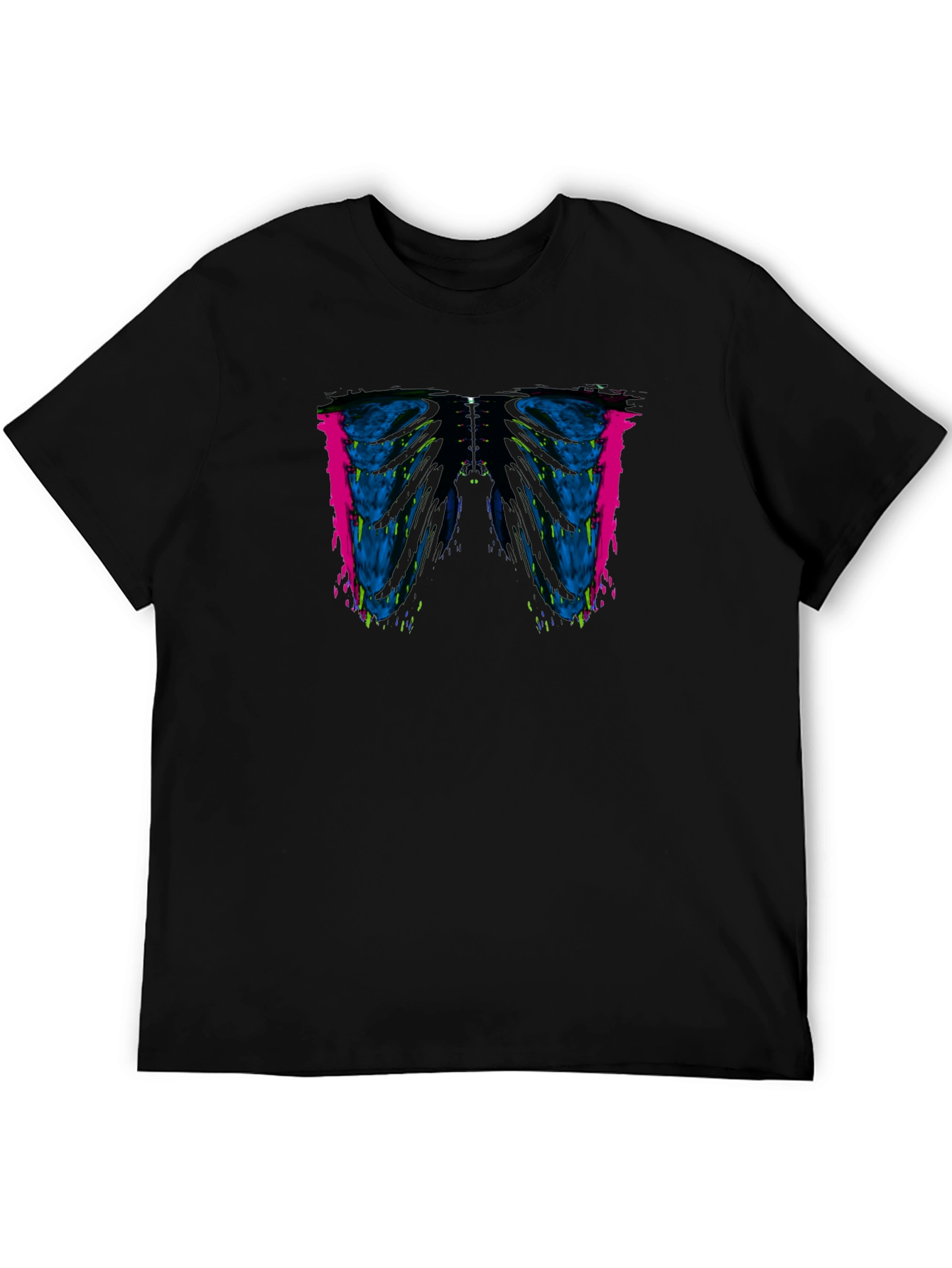 Edgy Rib Cage Graphic Tee - Modern Art Style