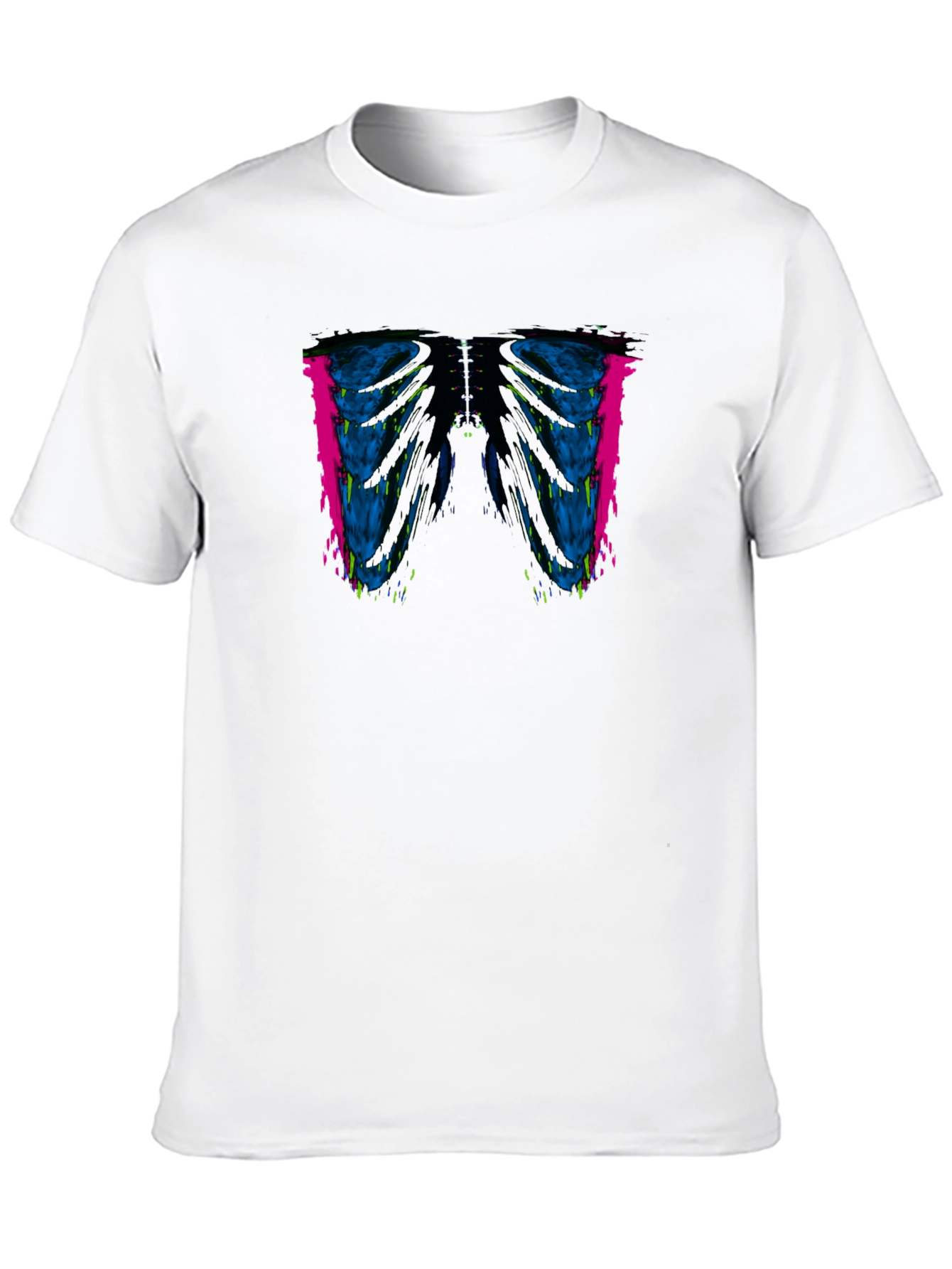 Edgy Rib Cage Graphic Tee - Modern Art Style