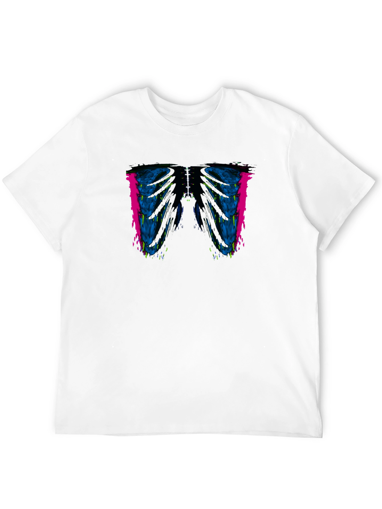 Edgy Rib Cage Graphic Tee - Modern Art Style