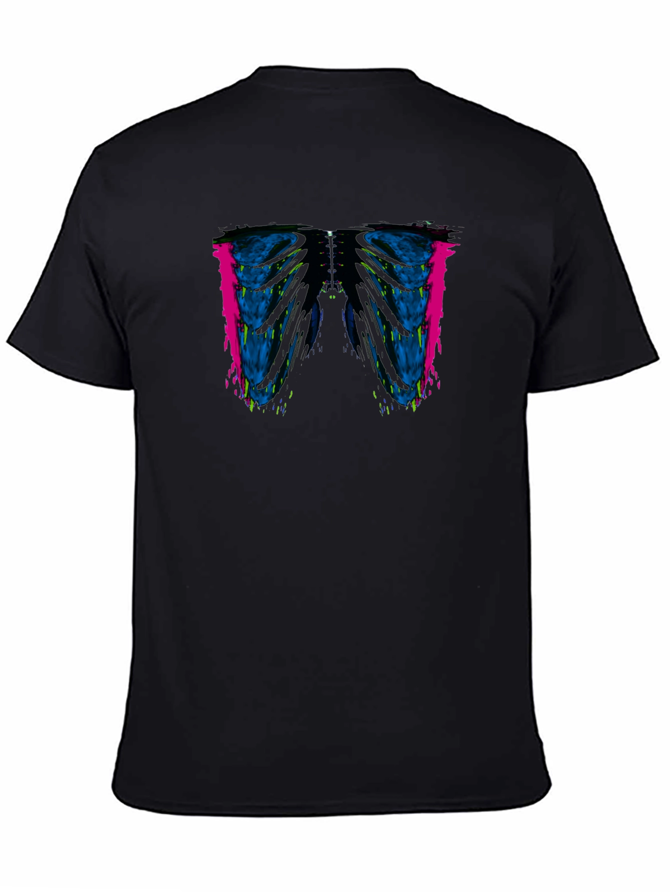 Edgy Rib Cage Graphic Tee - Modern Art Style