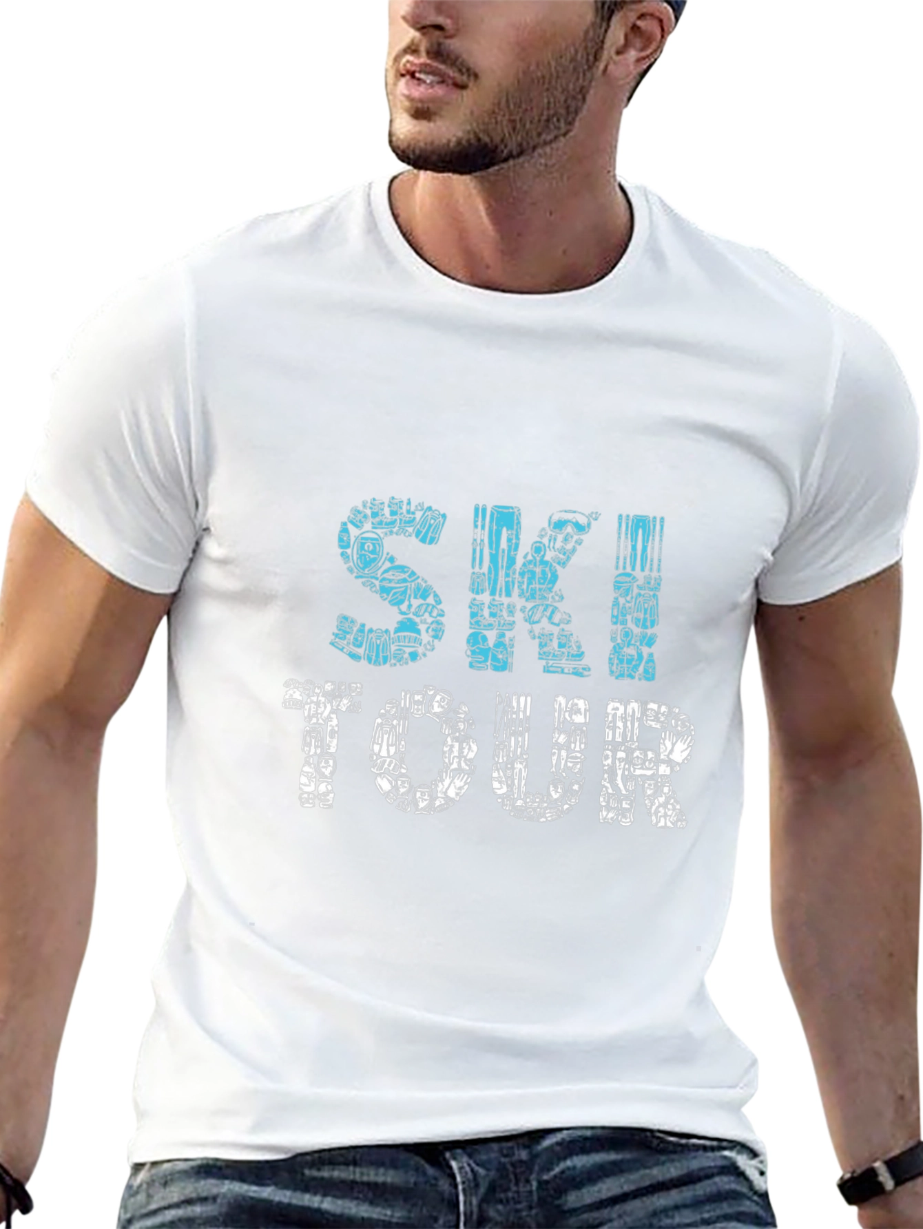 Ski Tour Graphic T-Shirt - Black