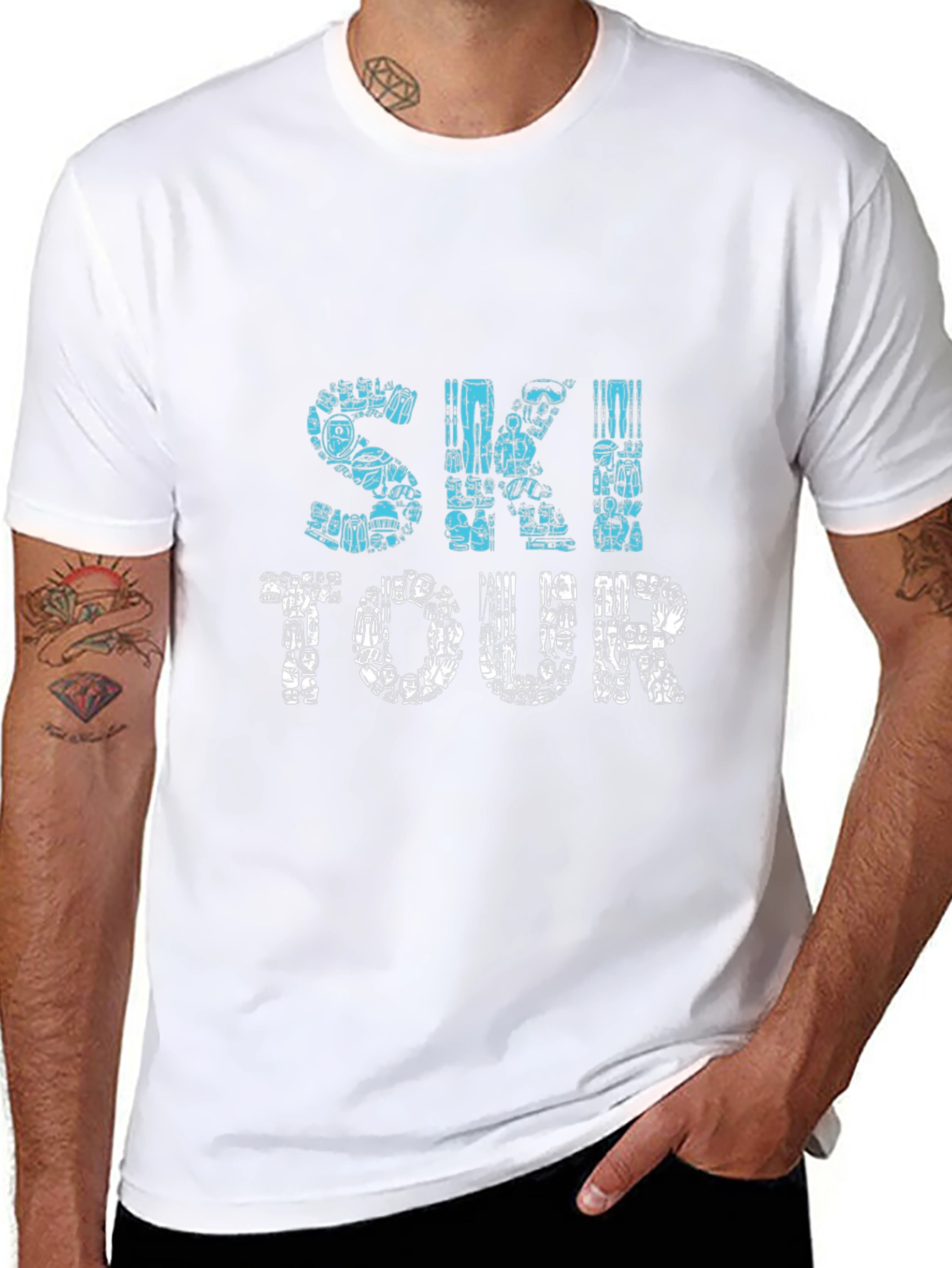 Ski Tour Graphic T-Shirt - Black