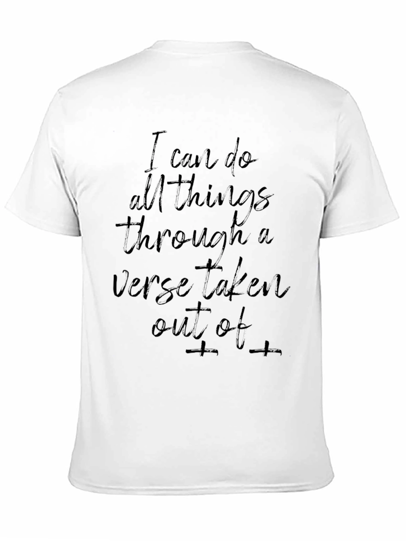 Inspirational Verse Graphic Print Black T-Shirt