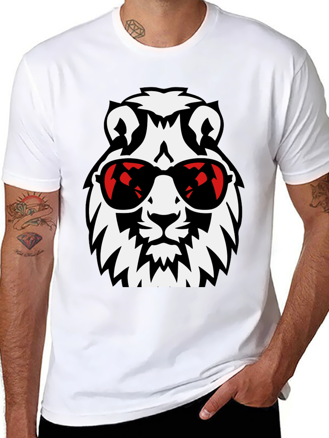 Cool Lion Graphic Tee - Stylish Black T-Shirt