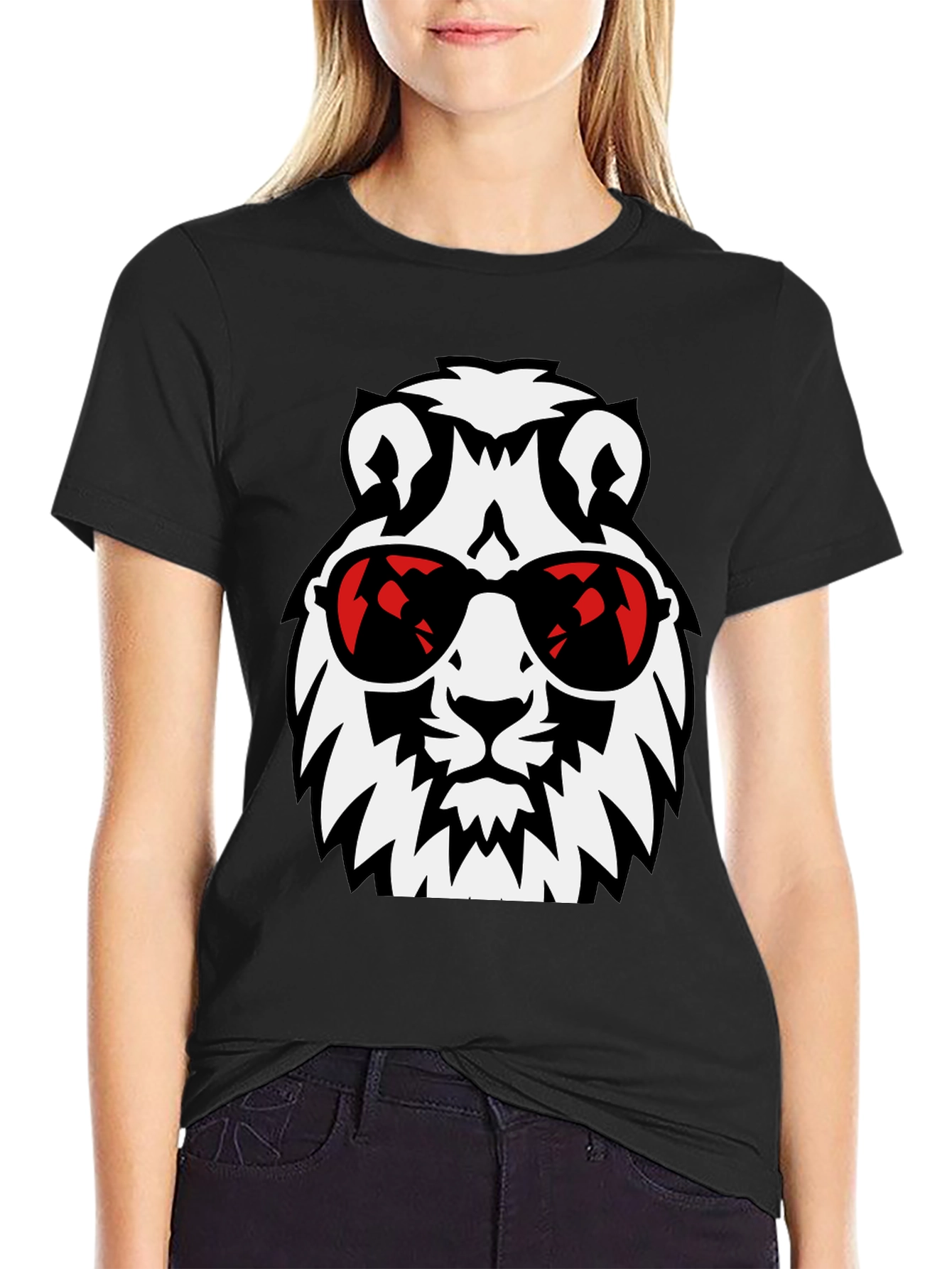 Cool Lion Graphic Tee - Stylish Black T-Shirt