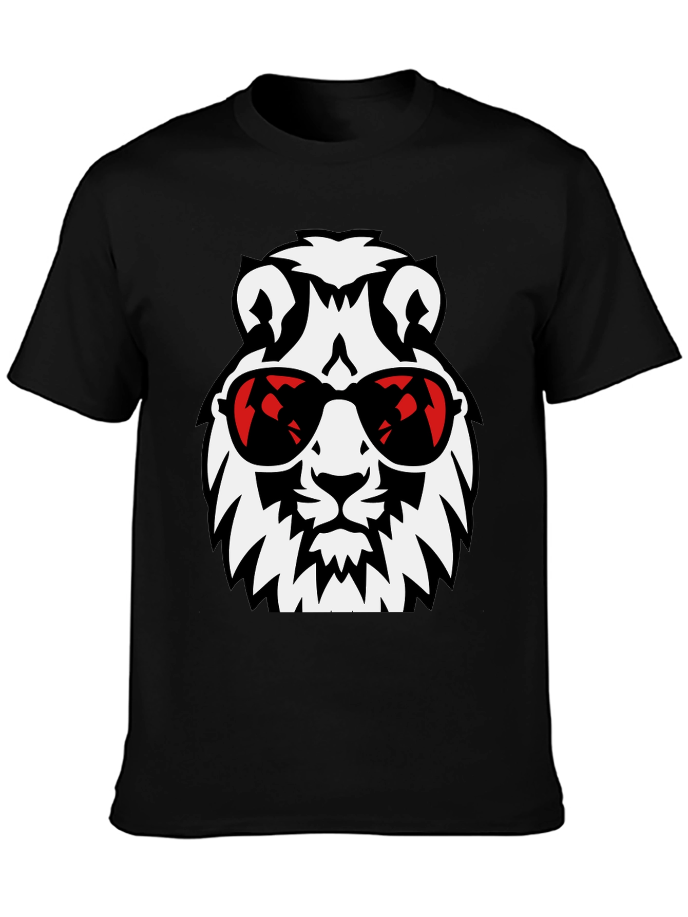 Cool Lion Graphic Tee - Stylish Black T-Shirt