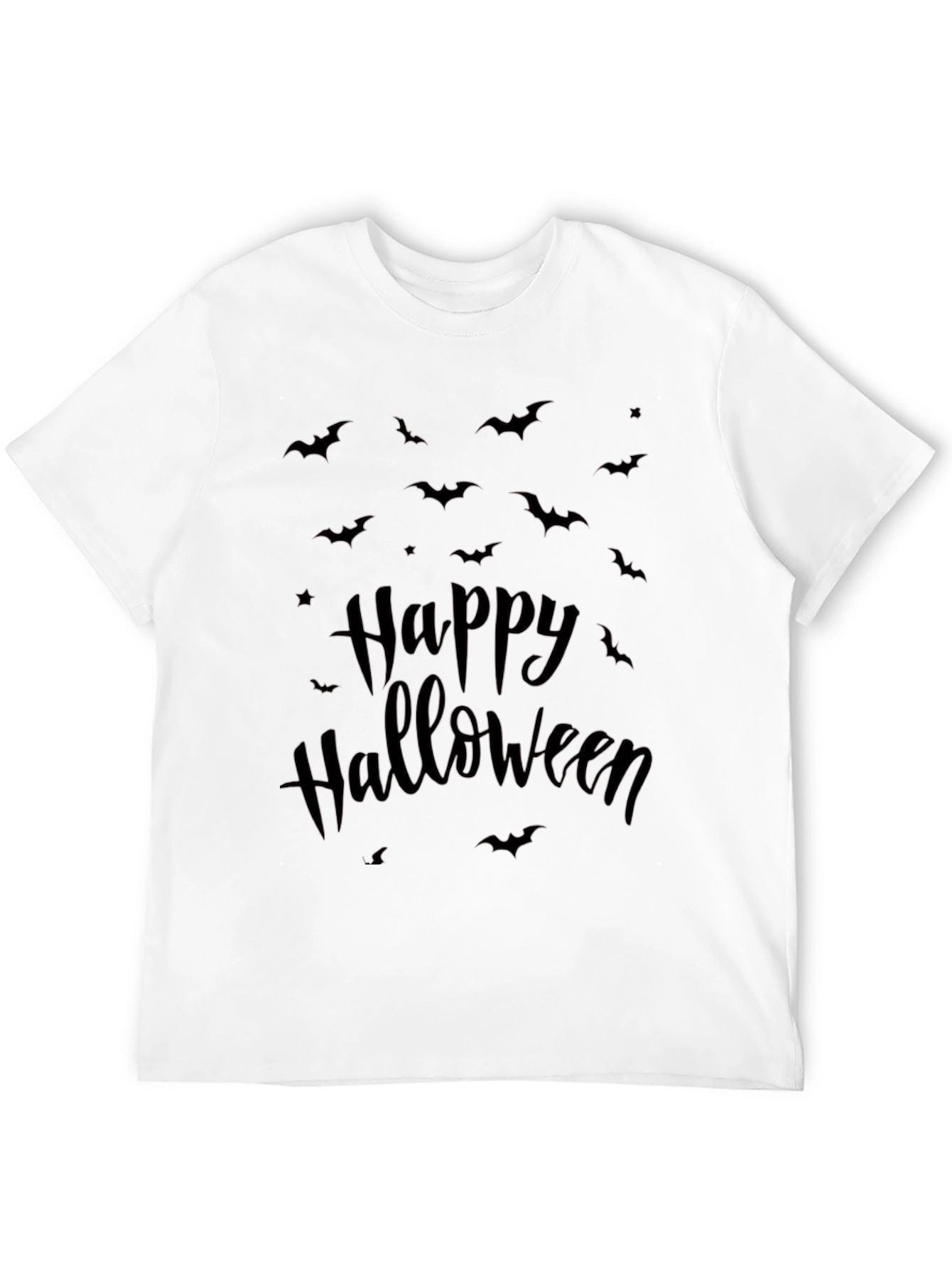 Happy Halloween Bat Print T-Shirt