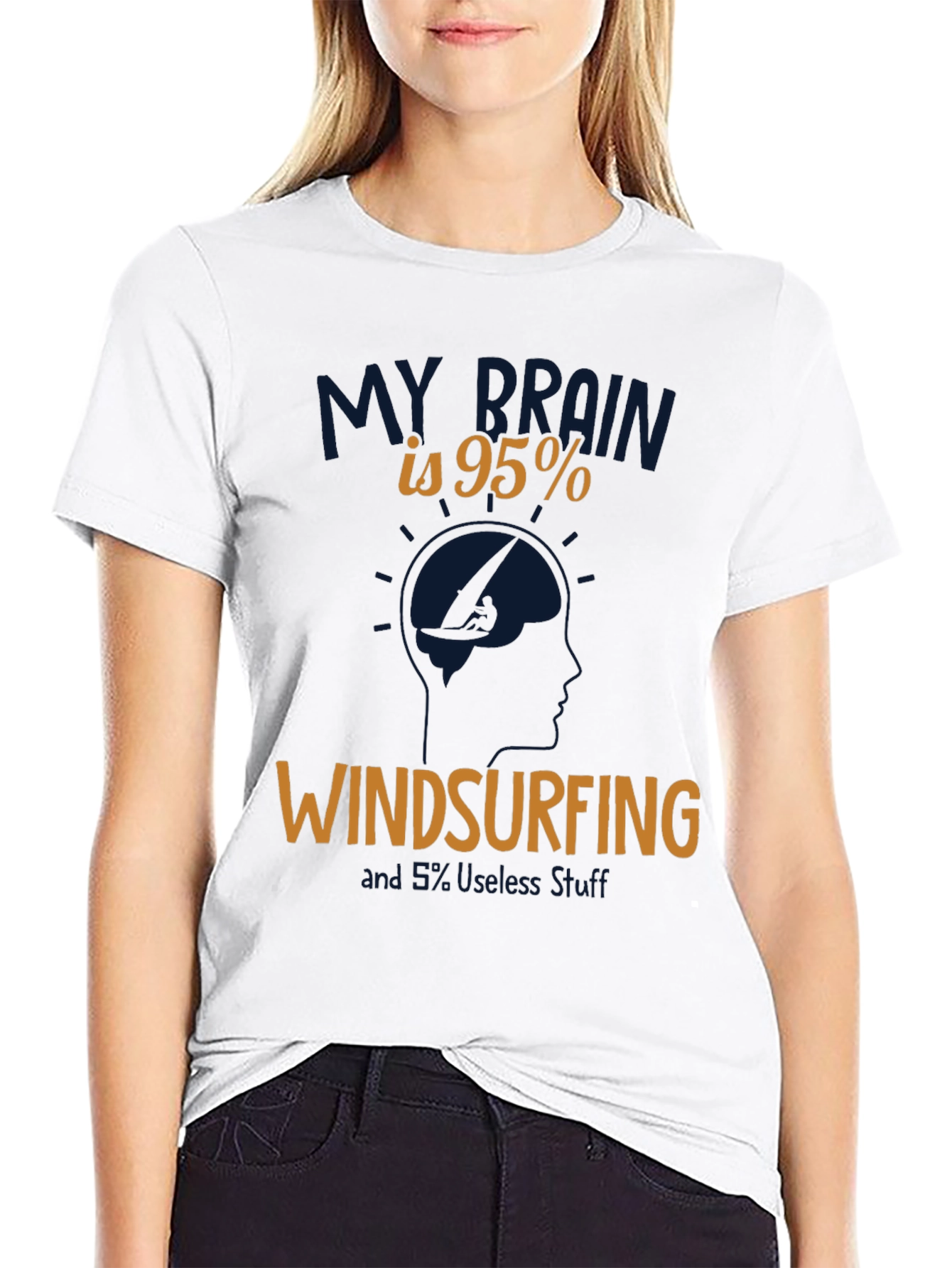 Windsurfing Brain T-Shirt - Novelty Graphic Tee
