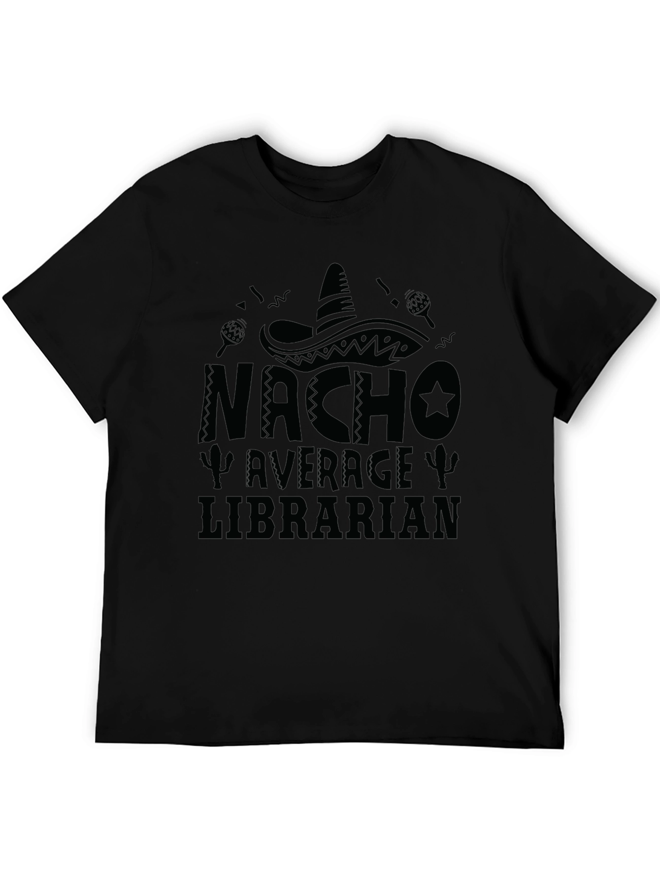 Nacho Average Librarian Black T-Shirt