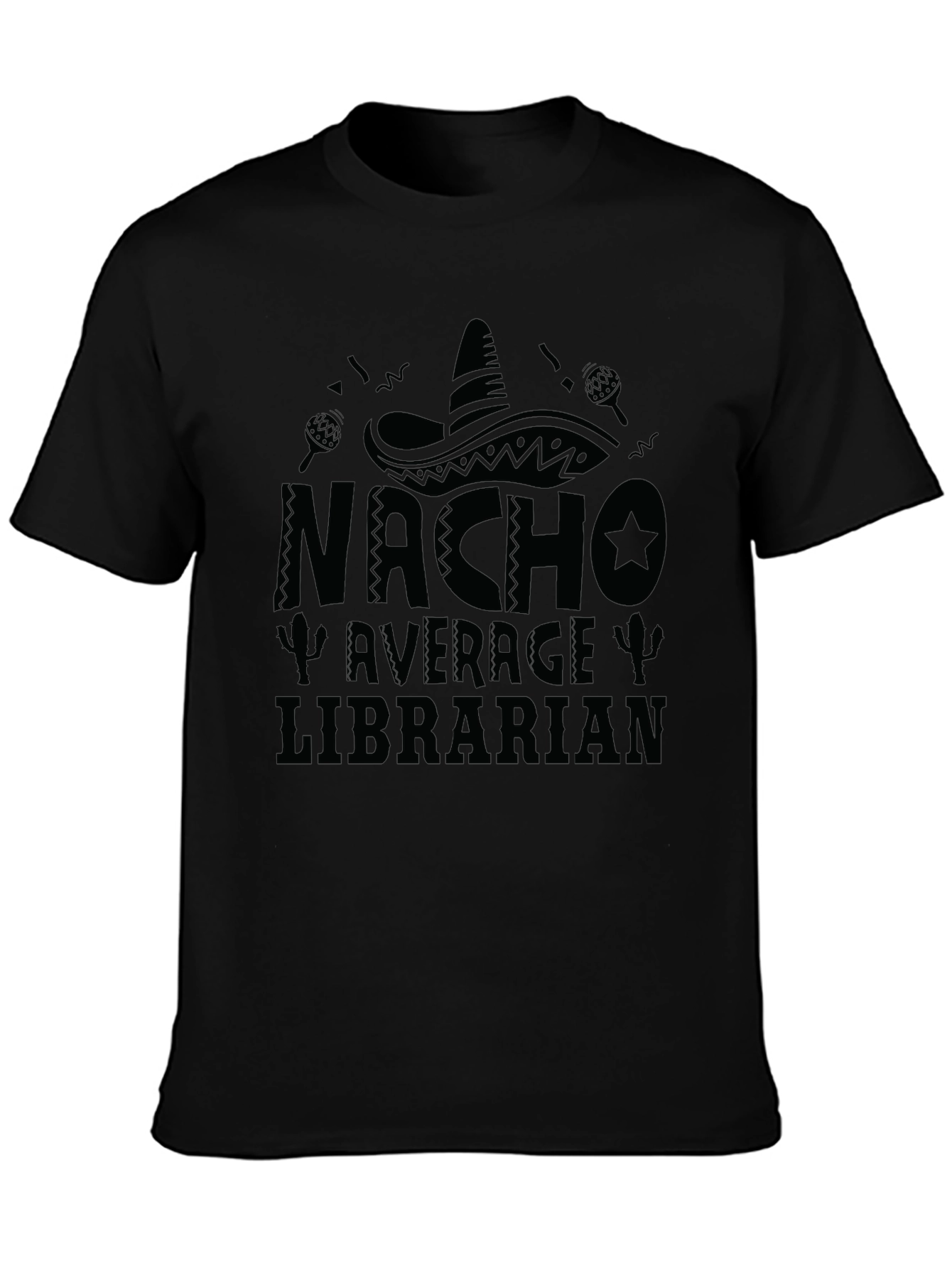 Nacho Average Librarian Black T-Shirt