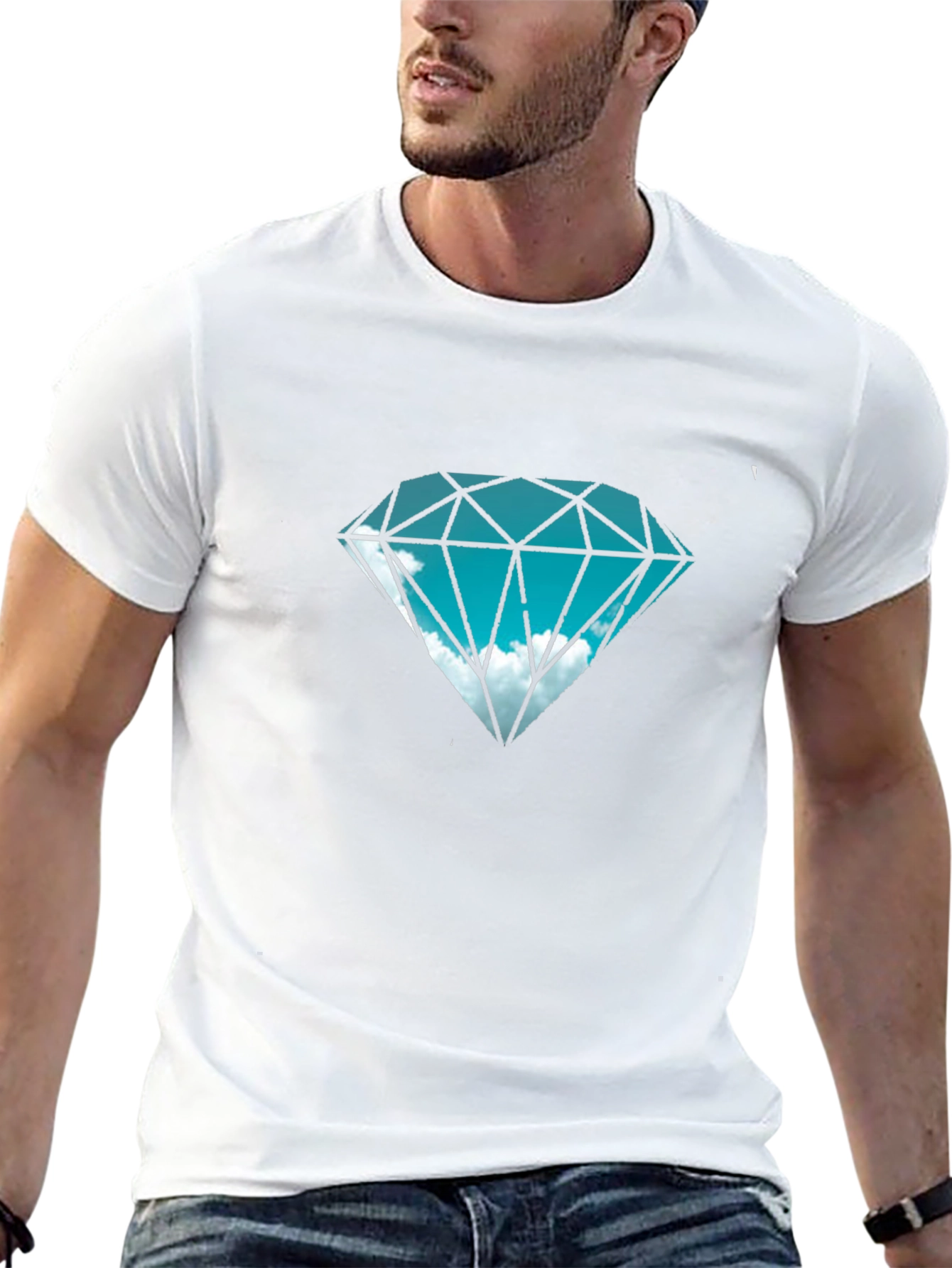 Diamond Sky Graphic Tee - Black Cotton Blend T-Shirt