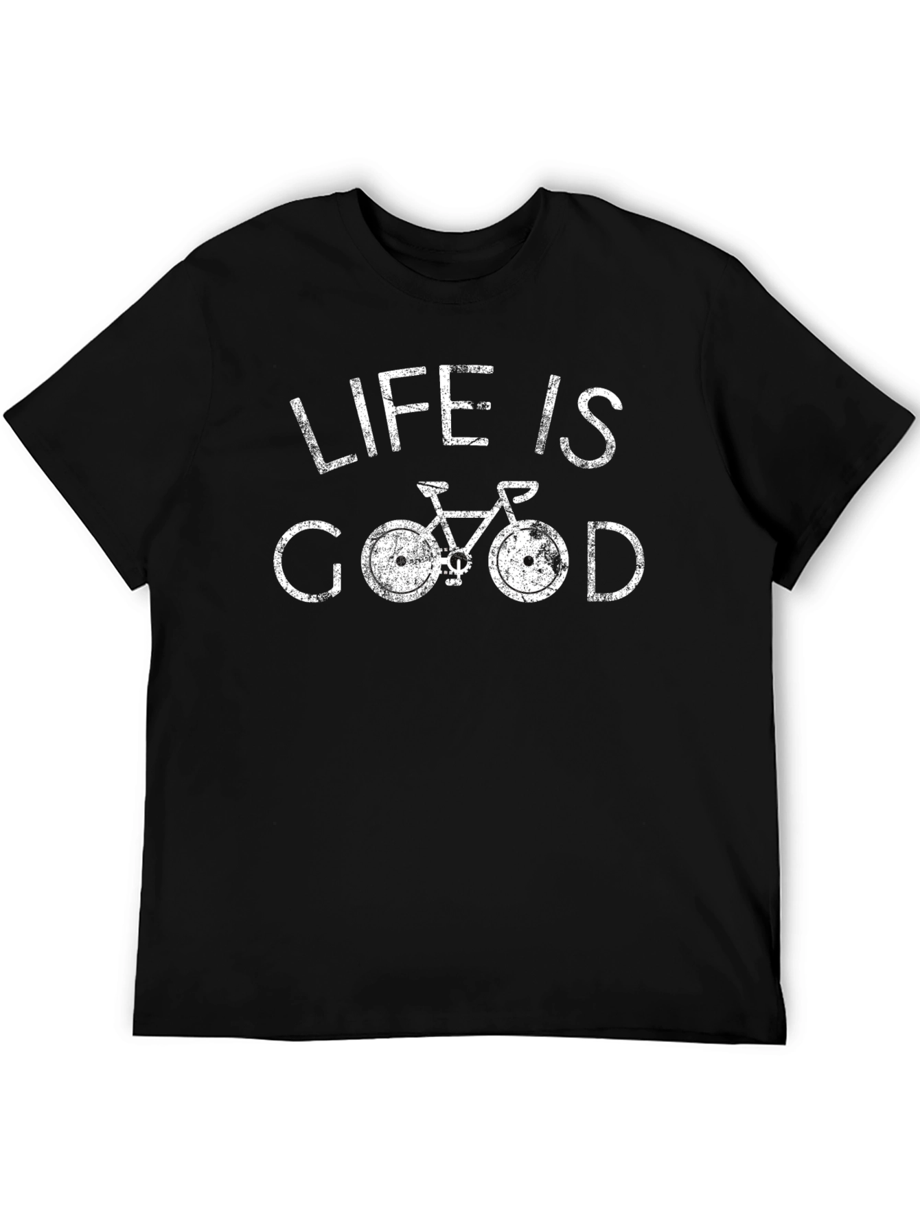 Life is Good Bike T-Shirt - Black Casual Tee