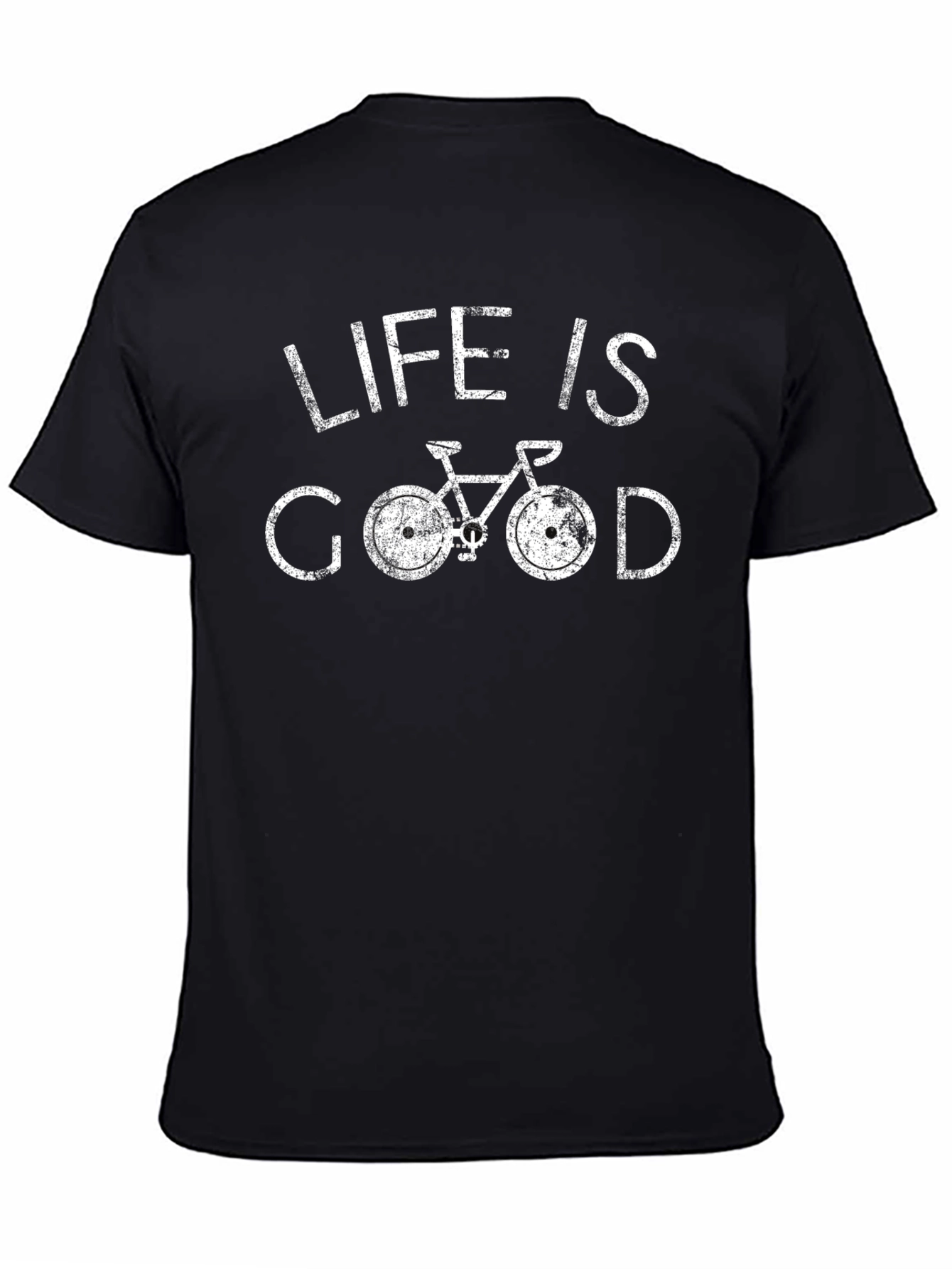 Life is Good Bike T-Shirt - Black Casual Tee