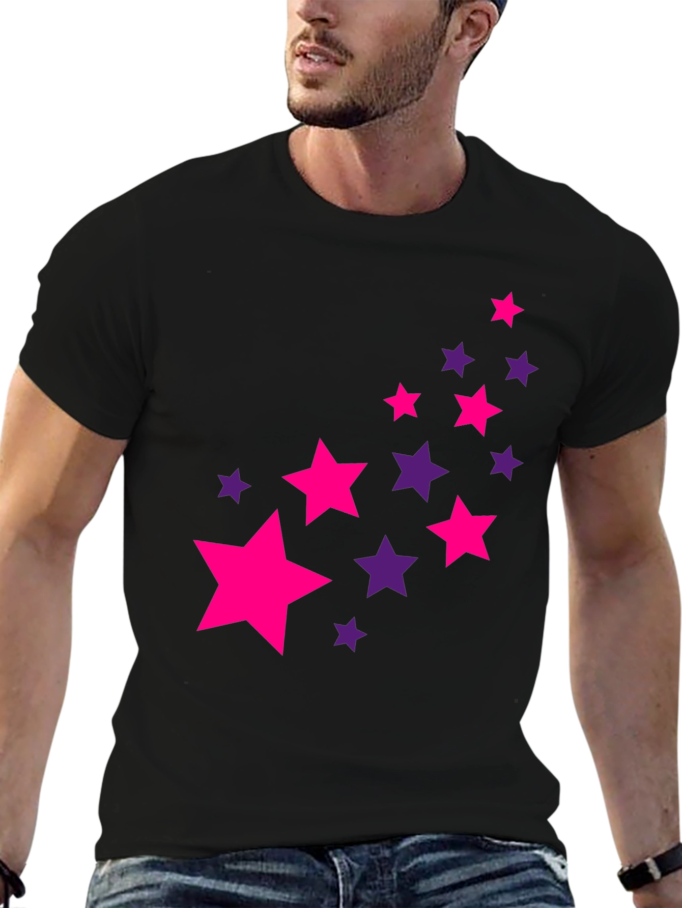 Stylish Starry Black Tee