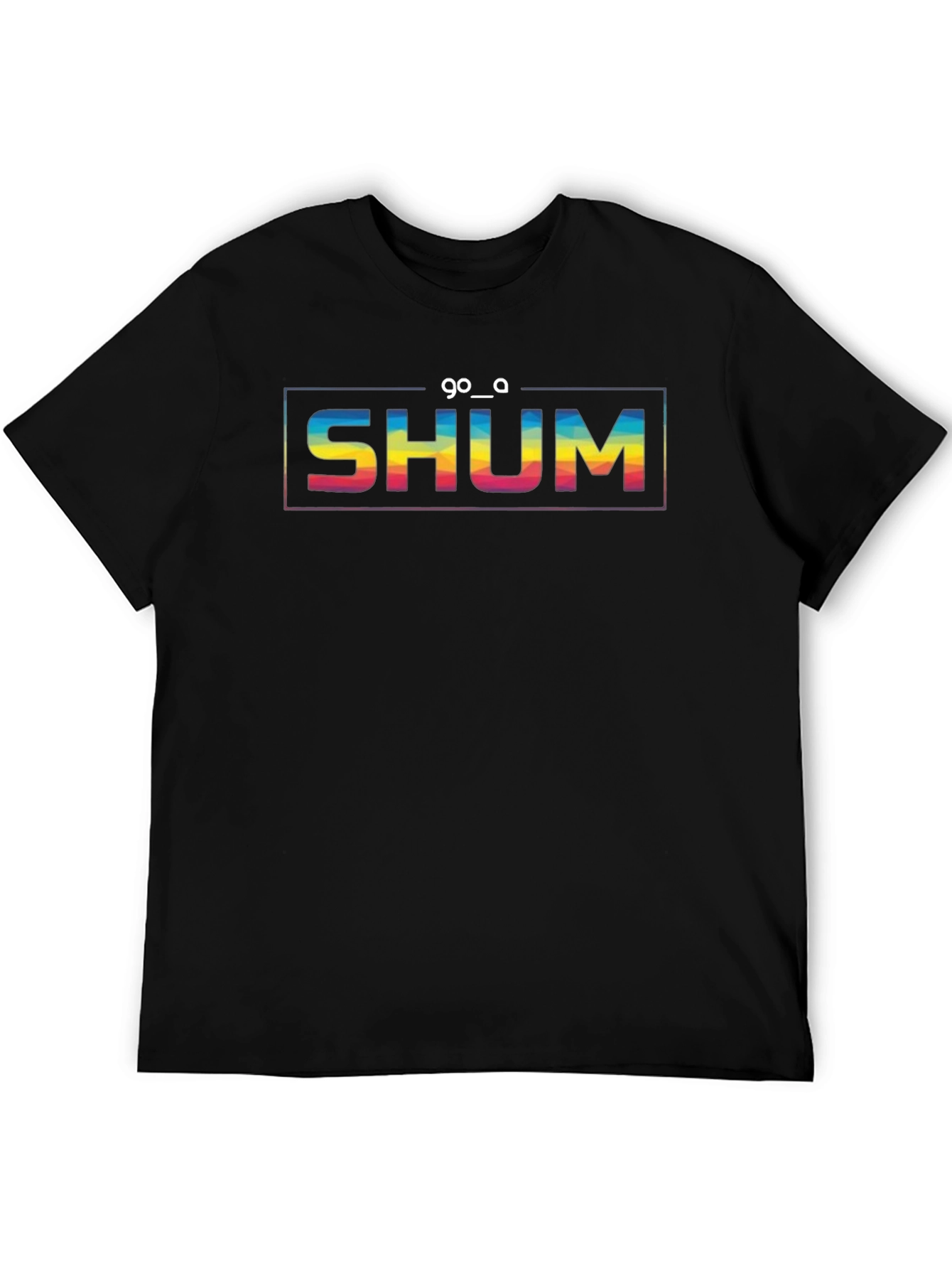 Go_A SHUM Rainbow Graphic Black T-Shirt