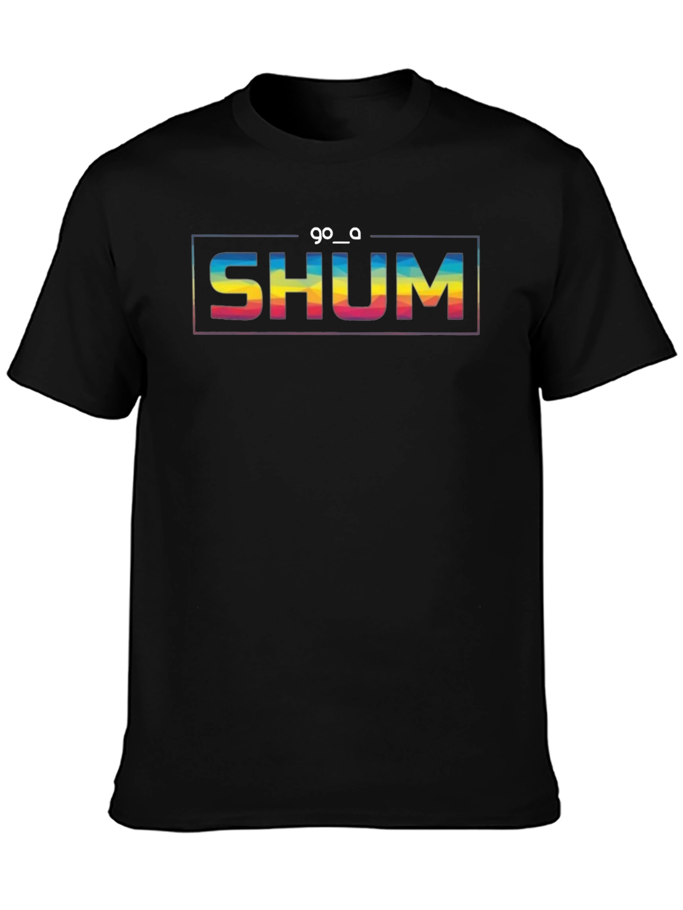 Go_A SHUM Rainbow Graphic Black T-Shirt
