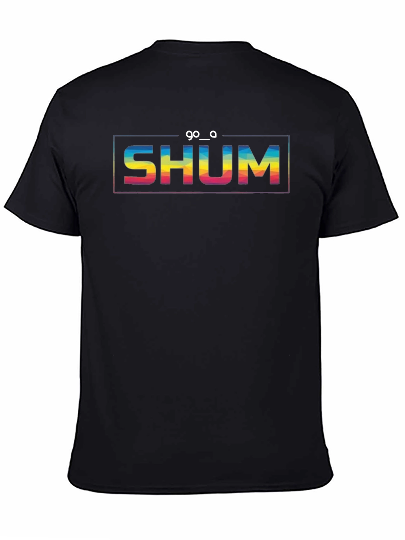 Go_A SHUM Rainbow Graphic Black T-Shirt