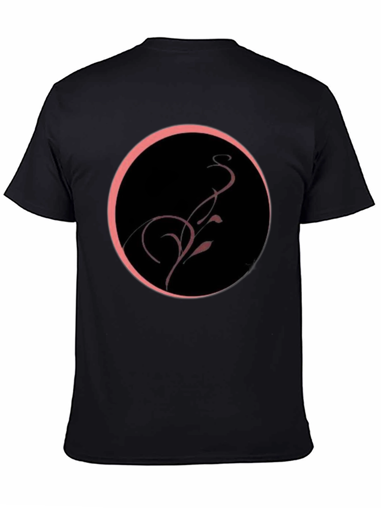 Black Tee with Abstract Circle Design