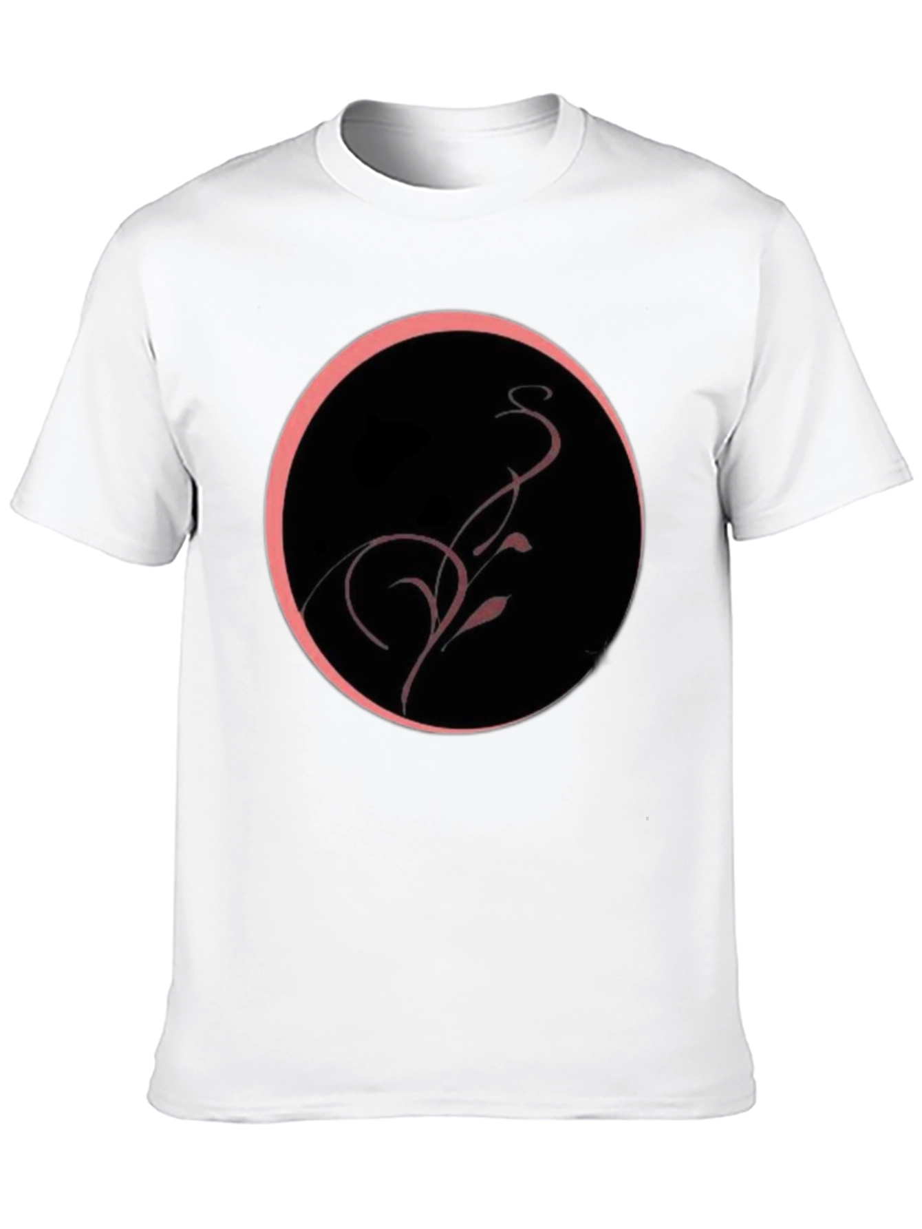 Black Tee with Abstract Circle Design