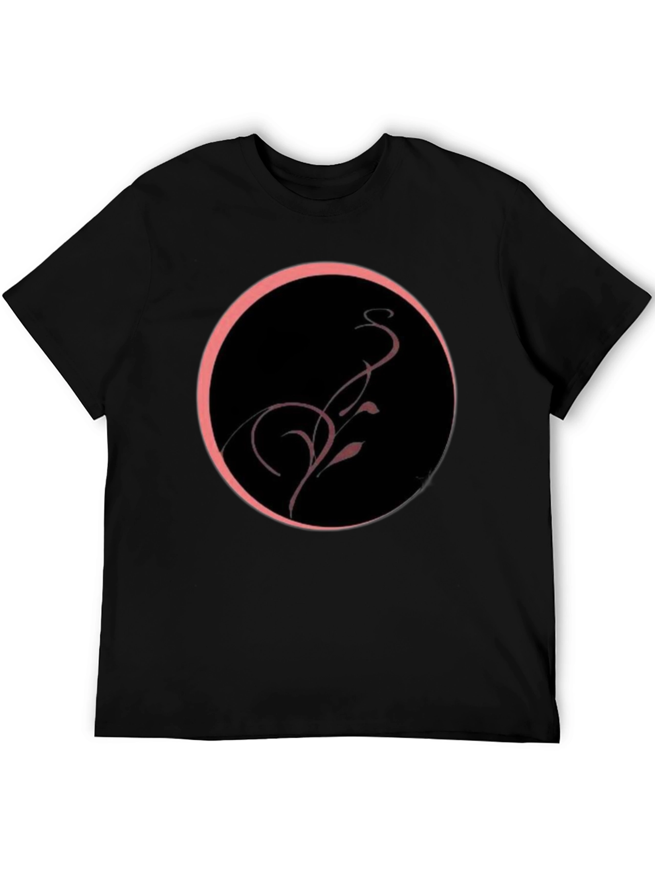 Black Tee with Abstract Circle Design