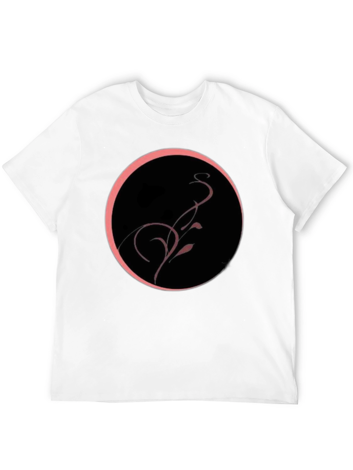 Black Tee with Abstract Circle Design