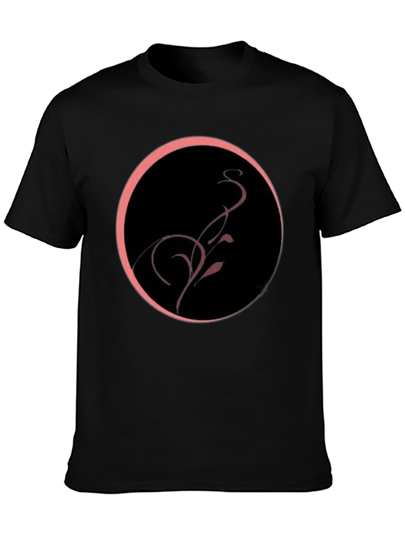 Black Tee with Abstract Circle Design