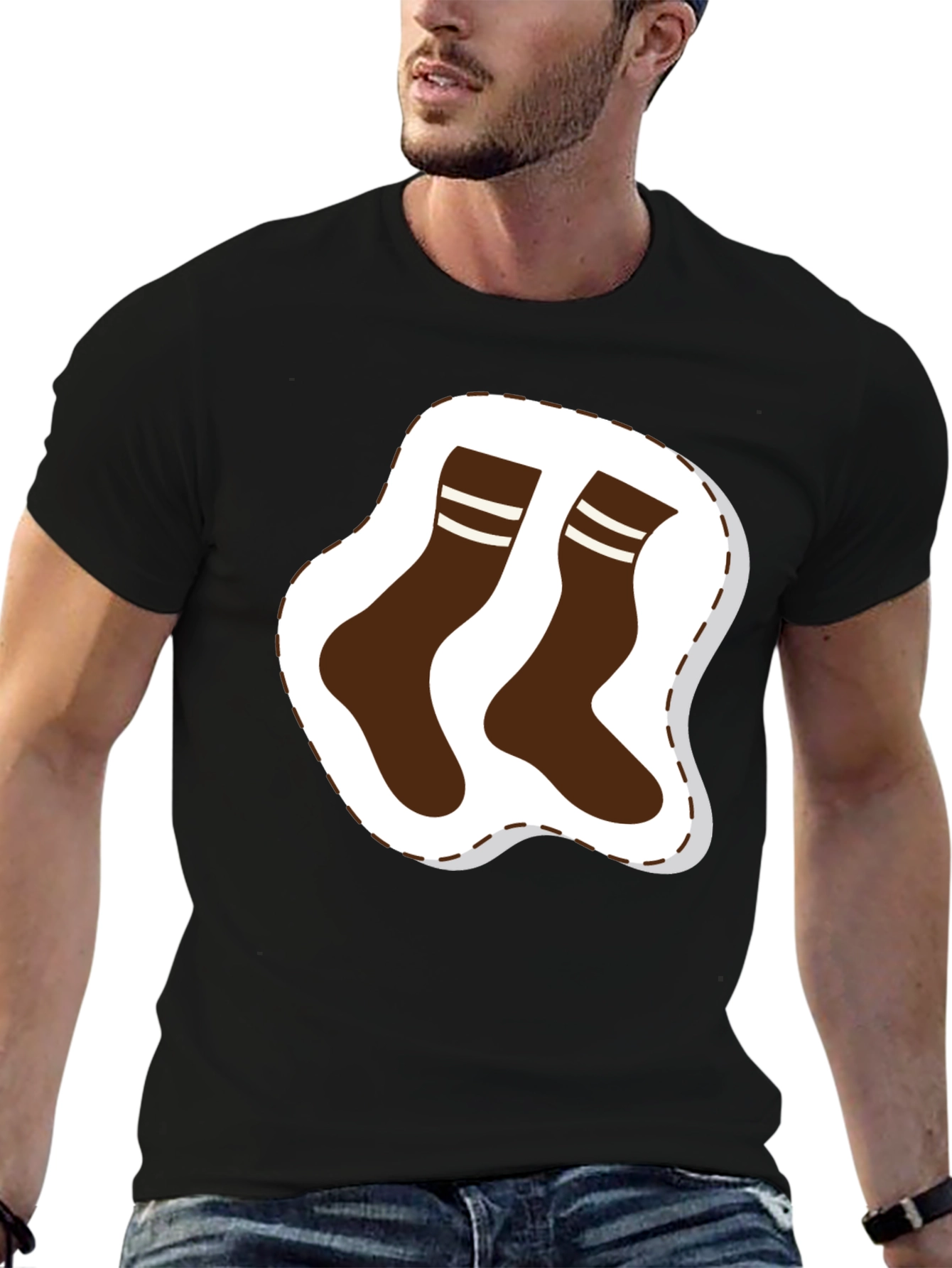 Funny Socks Graphic Tee - Mens Black T-Shirt