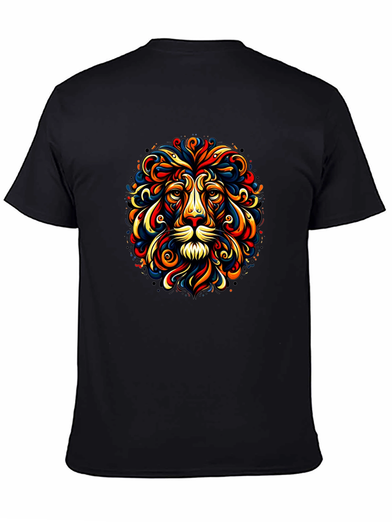 Lion Art Black T-Shirt - Vivid Graphic Tee