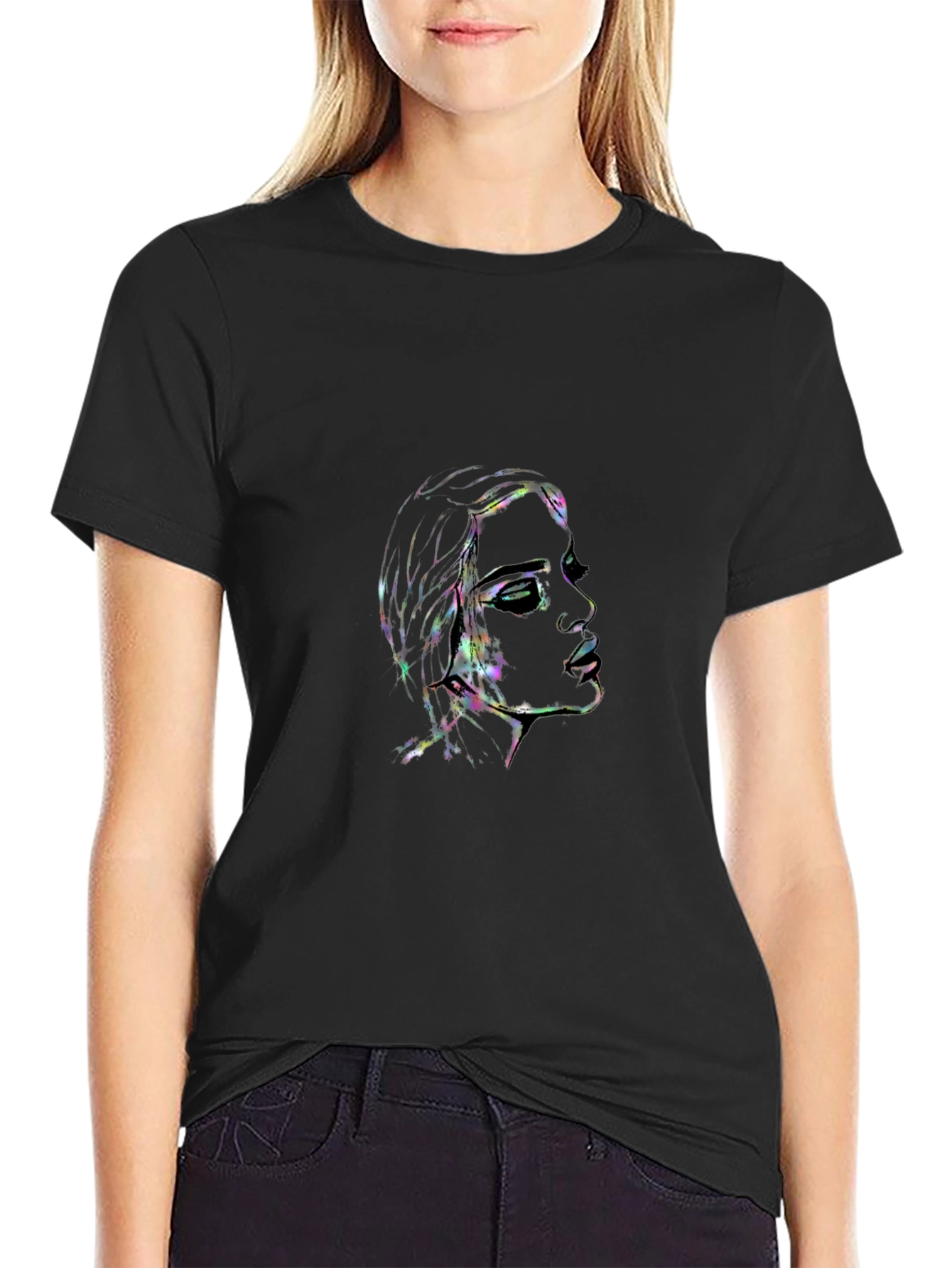 Prismatic Woman Graphic Black T-Shirt