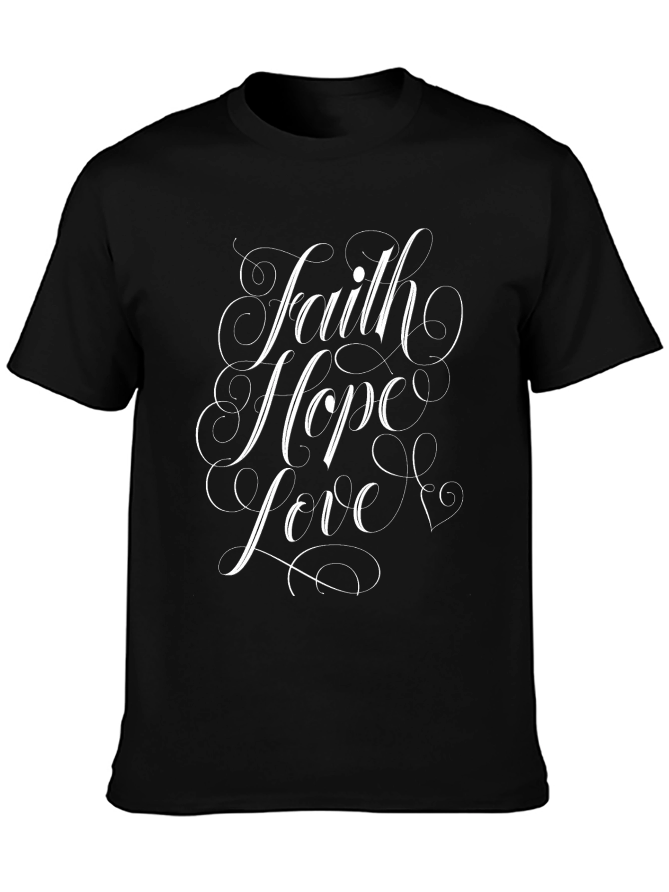 Faith Hope Love Graphic Tee - Black