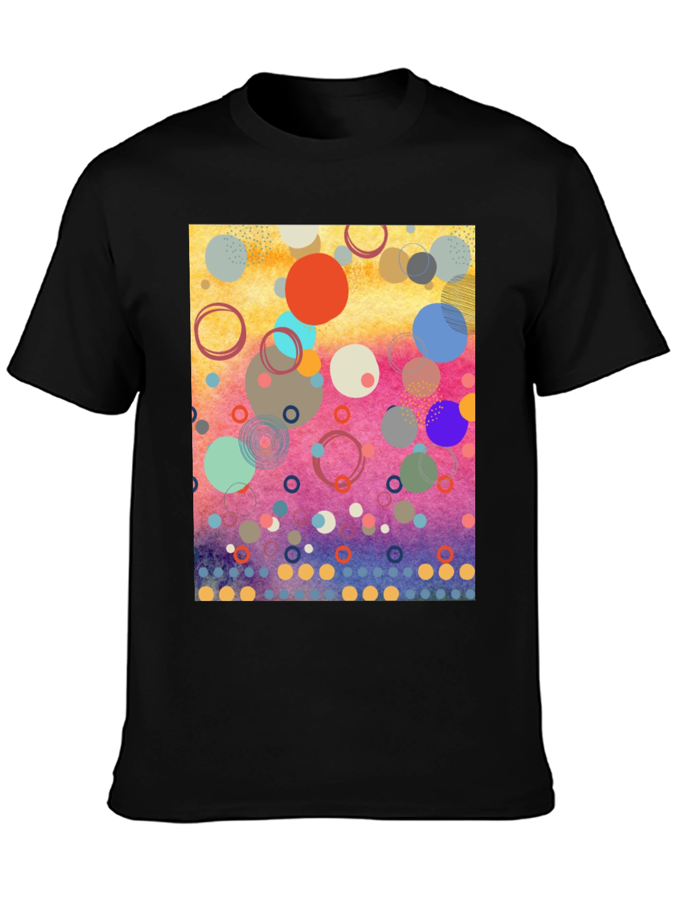Abstract Circles Graphic Tee - Modern Art Shirt
