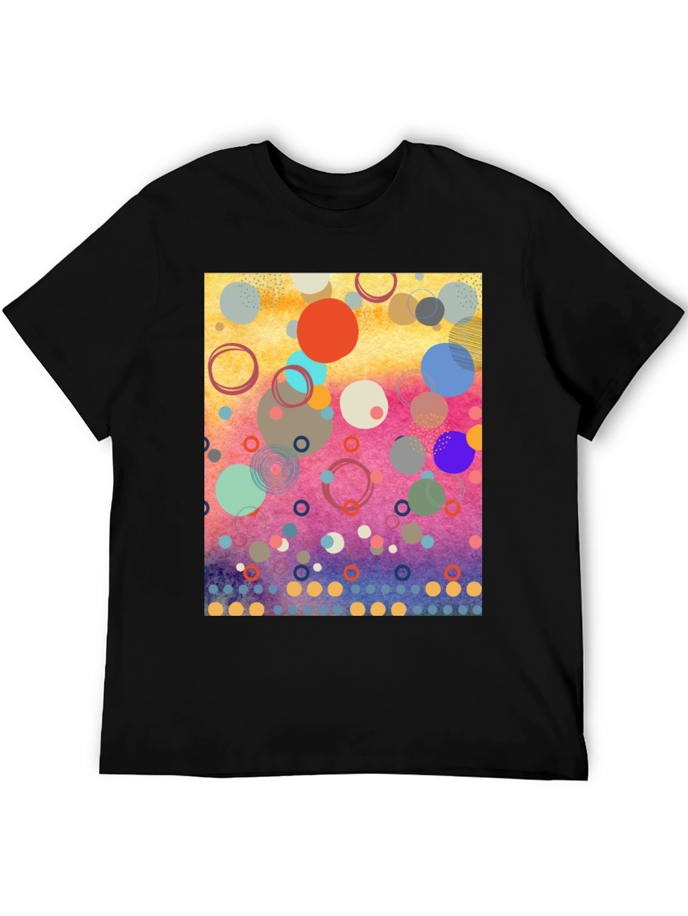 Abstract Circles Graphic Tee - Modern Art Shirt