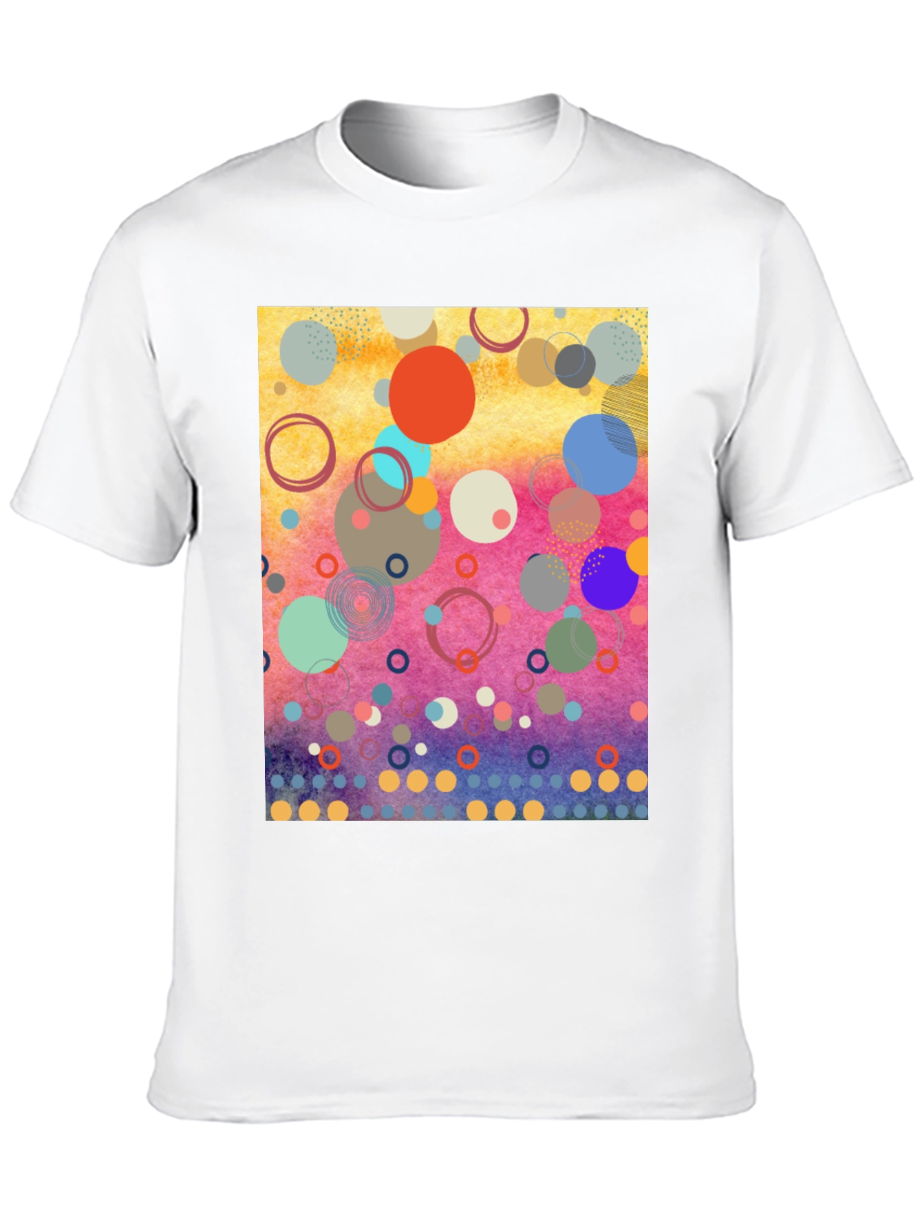 Abstract Circles Graphic Tee - Modern Art Shirt